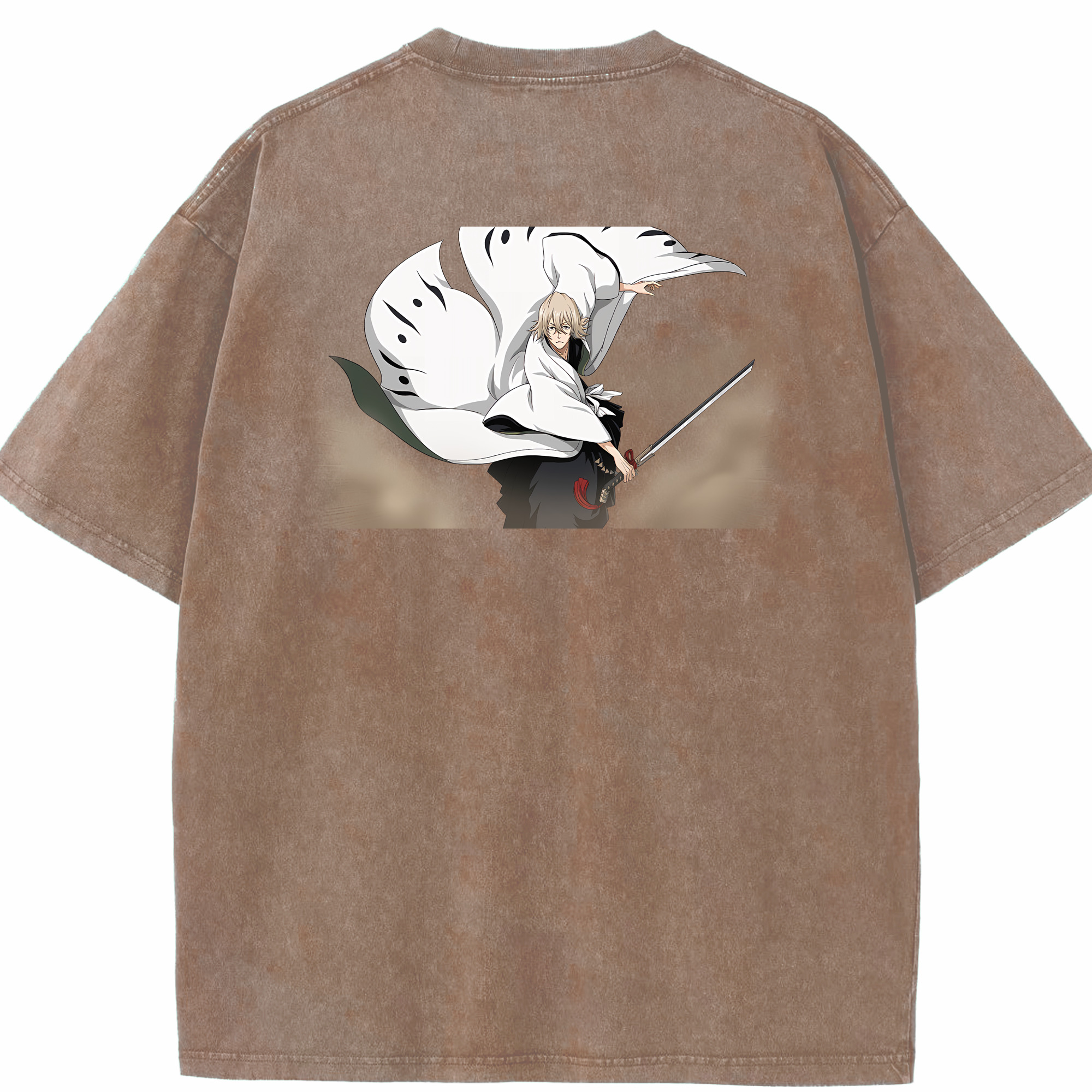 （画像用） "ブリーチ 浦原 喜助（うらはら きすけ） BLEACH Urahara Kisuke " 綿100% ヴィンテージ風 半袖Tシャツ（背面プリント）