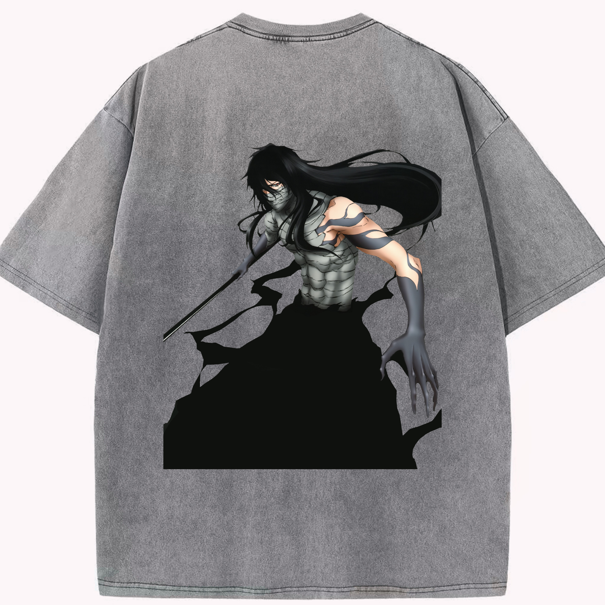 （画像用） ブリーチ 黒崎一護（くろさき いちご）BLEACH Kurosaki Ichigo 綿100% ヴィンテージ風 半袖Tシャツ（背面プリント）