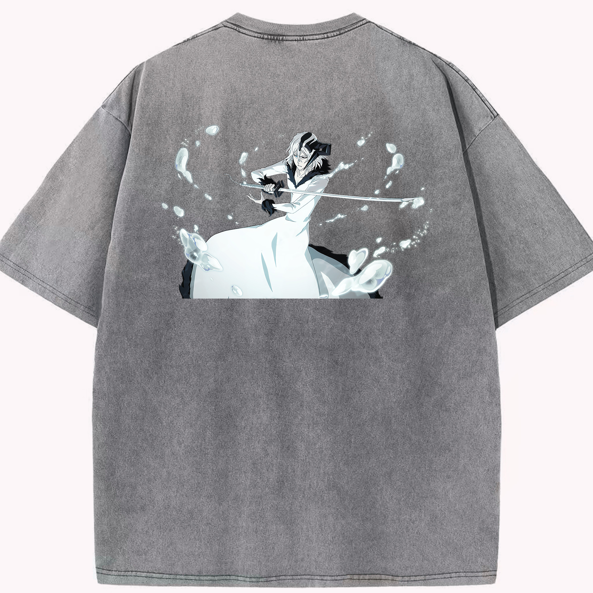 （画像用） ブリーチ 黒崎一護（くろさき いちご）BLEACH Kurosaki Ichigo 綿100% ヴィンテージ風 半袖Tシャツ（背面プリント）