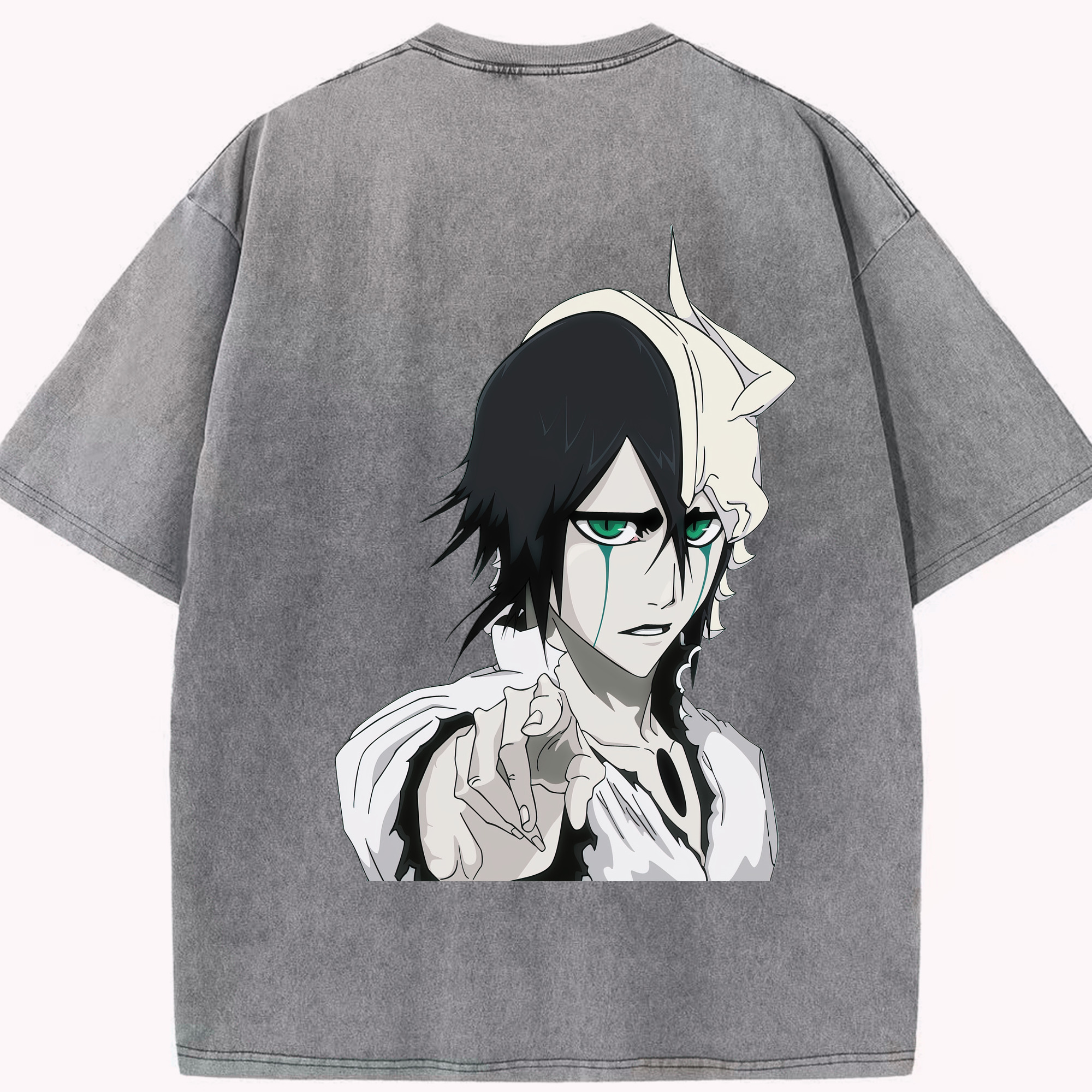 （画像用） ブリーチ ウルキオラ·シファー BLEACH Ulquiorra cifer 綿100% ヴィンテージ風 半袖Tシャツ（背面プリント）