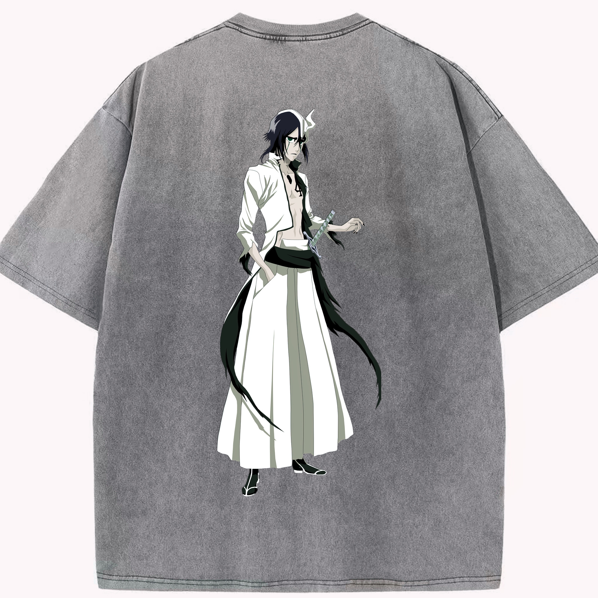 （画像用） ブリーチ ウルキオラ·シファー BLEACH Ulquiorra cifer 綿100% ヴィンテージ風 半袖Tシャツ（背面プリント）