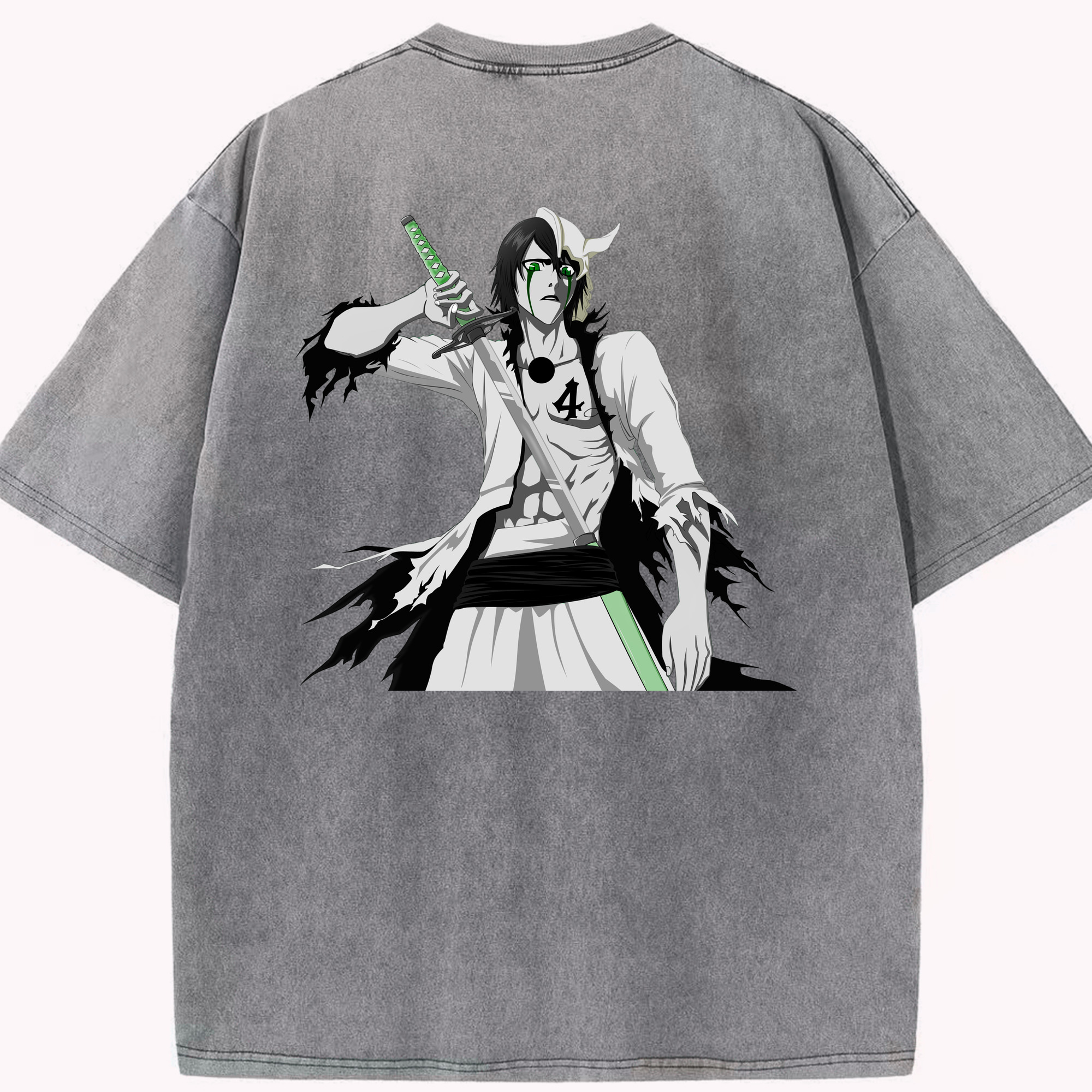（画像用） ブリーチ ウルキオラ·シファー BLEACH Ulquiorra cifer 綿100% ヴィンテージ風 半袖Tシャツ（背面プリント）