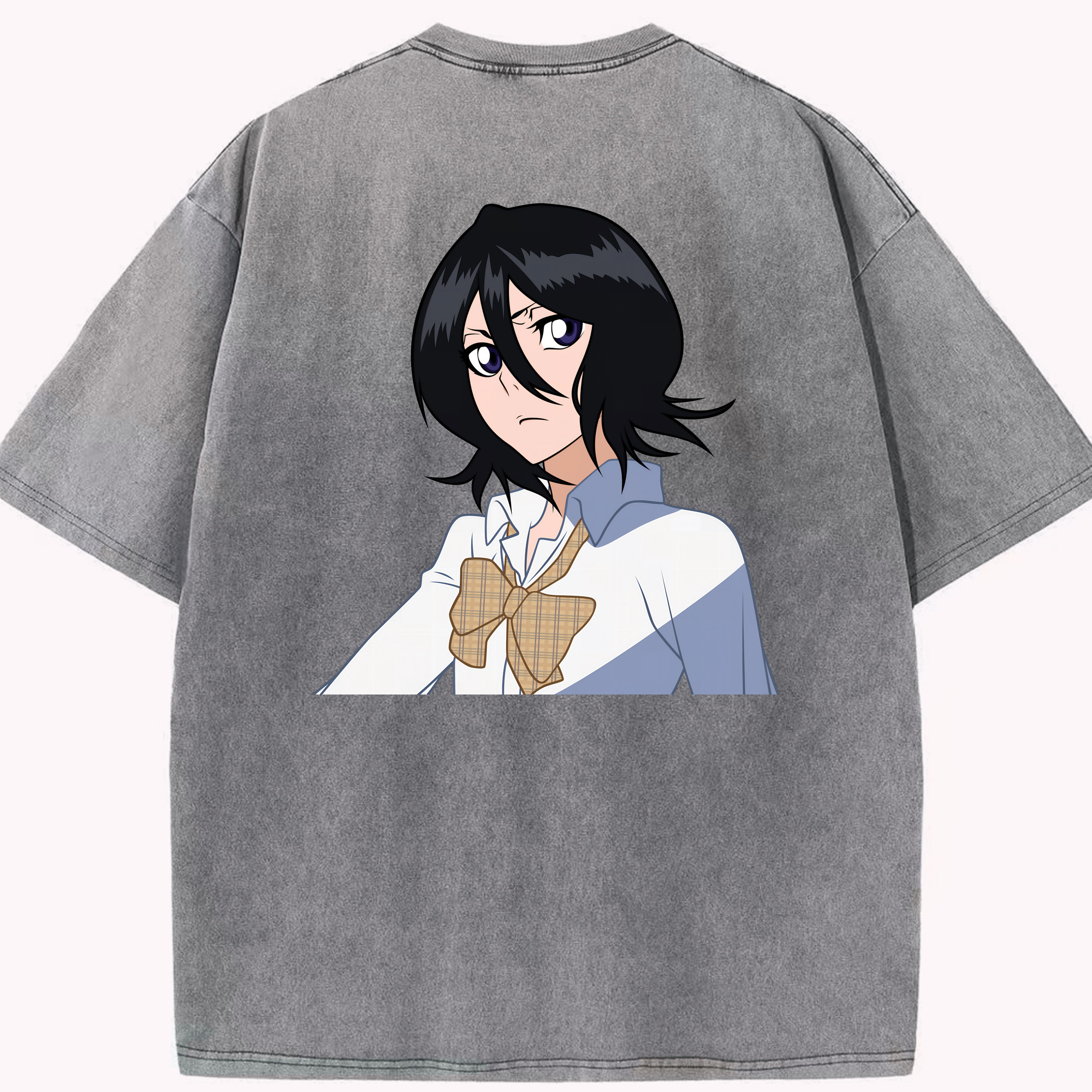 （画像用） ブリーチ 朽木ルキア BLEACH Kuchiki Rukia 綿100% ヴィンテージ風 半袖Tシャツ（背面プリント）