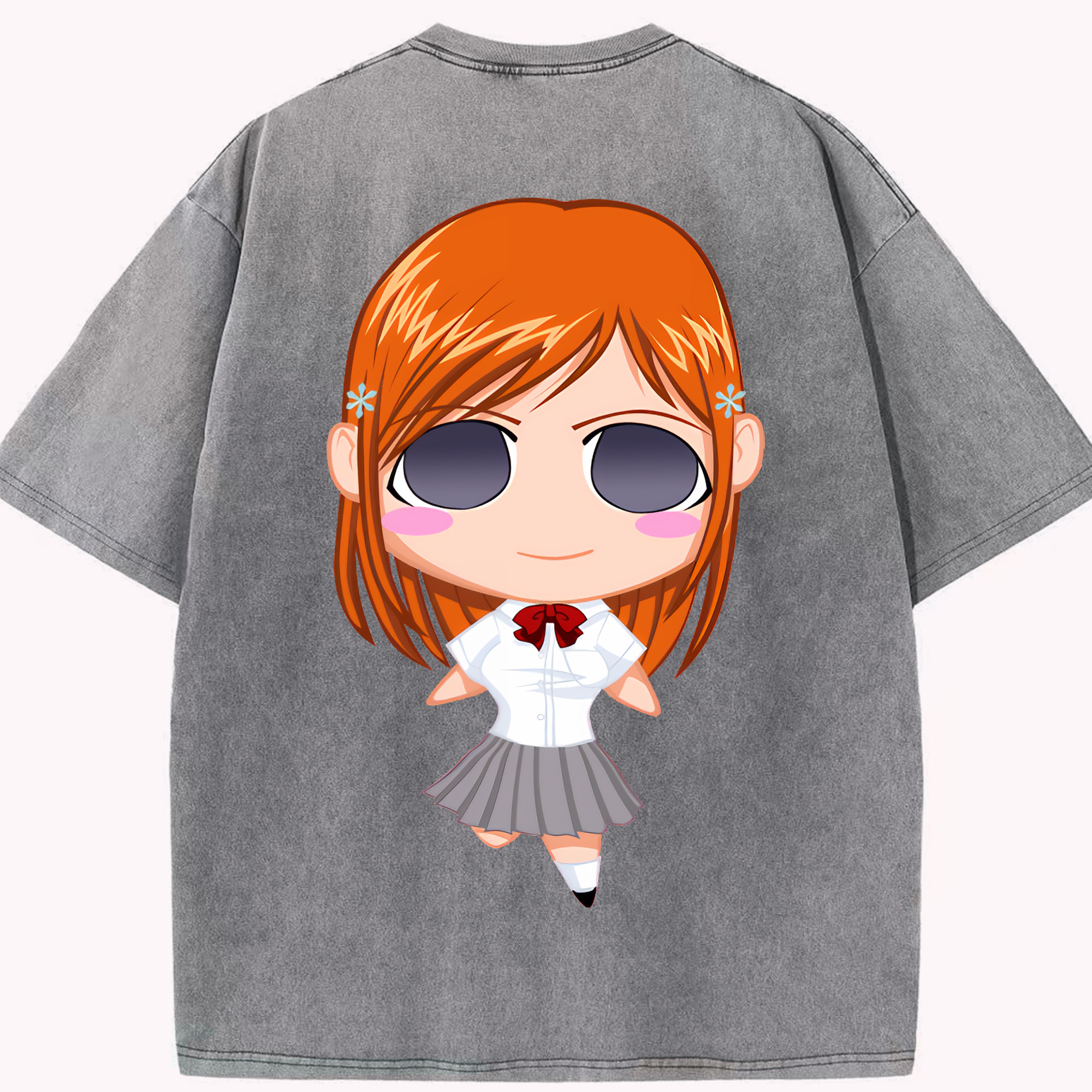 （画像用） ブリーチ 井上織姫（いのうえおりひめ） BLEACH Inoue Orihime 綿100% ヴィンテージ風 半袖Tシャツ（背面プリント）