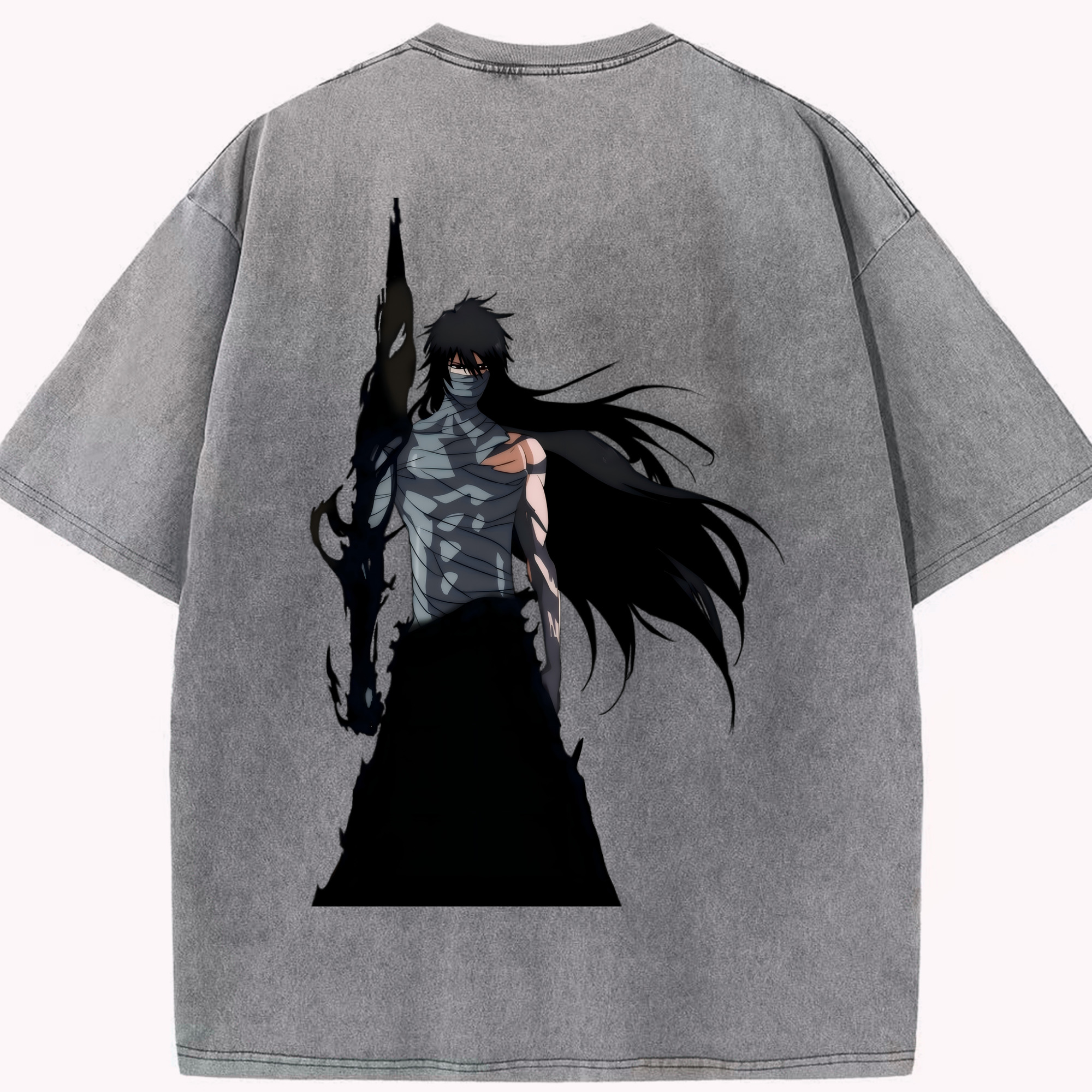 （画像用） ブリーチ 黒崎一護（くろさき いちご）BLEACH Kurosaki Ichigo 綿100% ヴィンテージ風 半袖Tシャツ（背面プリント）