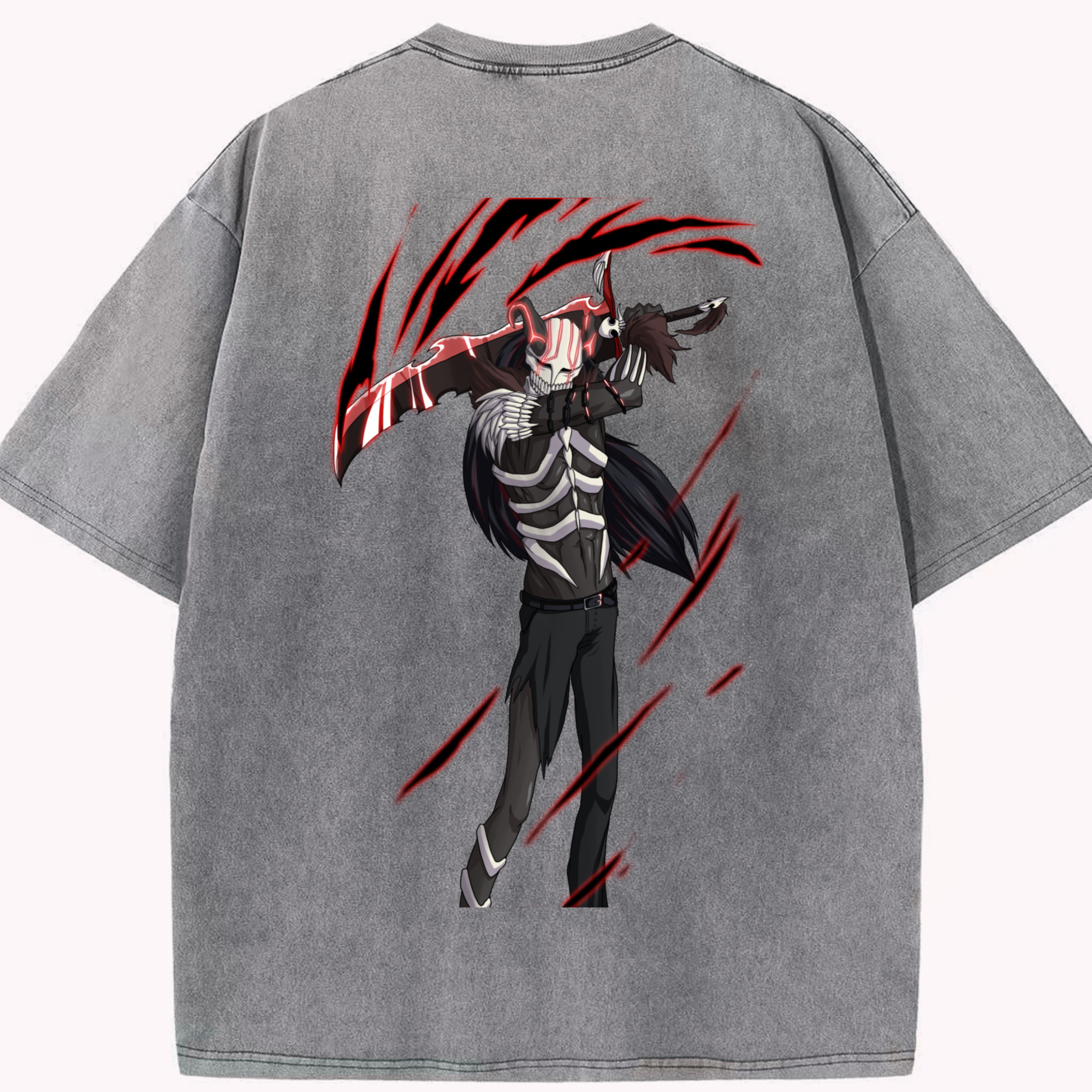 （画像用） ブリーチ 黒崎一護（くろさき いちご）BLEACH Kurosaki Ichigo 綿100% ヴィンテージ風 半袖Tシャツ（背面プリント）
