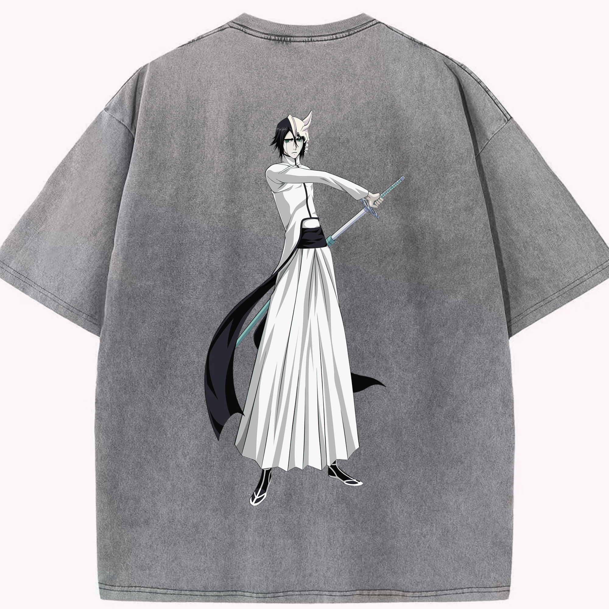 （画像用） ブリーチ ウルキオラ·シファー BLEACH Ulquiorra cifer 綿100% ヴィンテージ風 半袖Tシャツ（背面プリント）