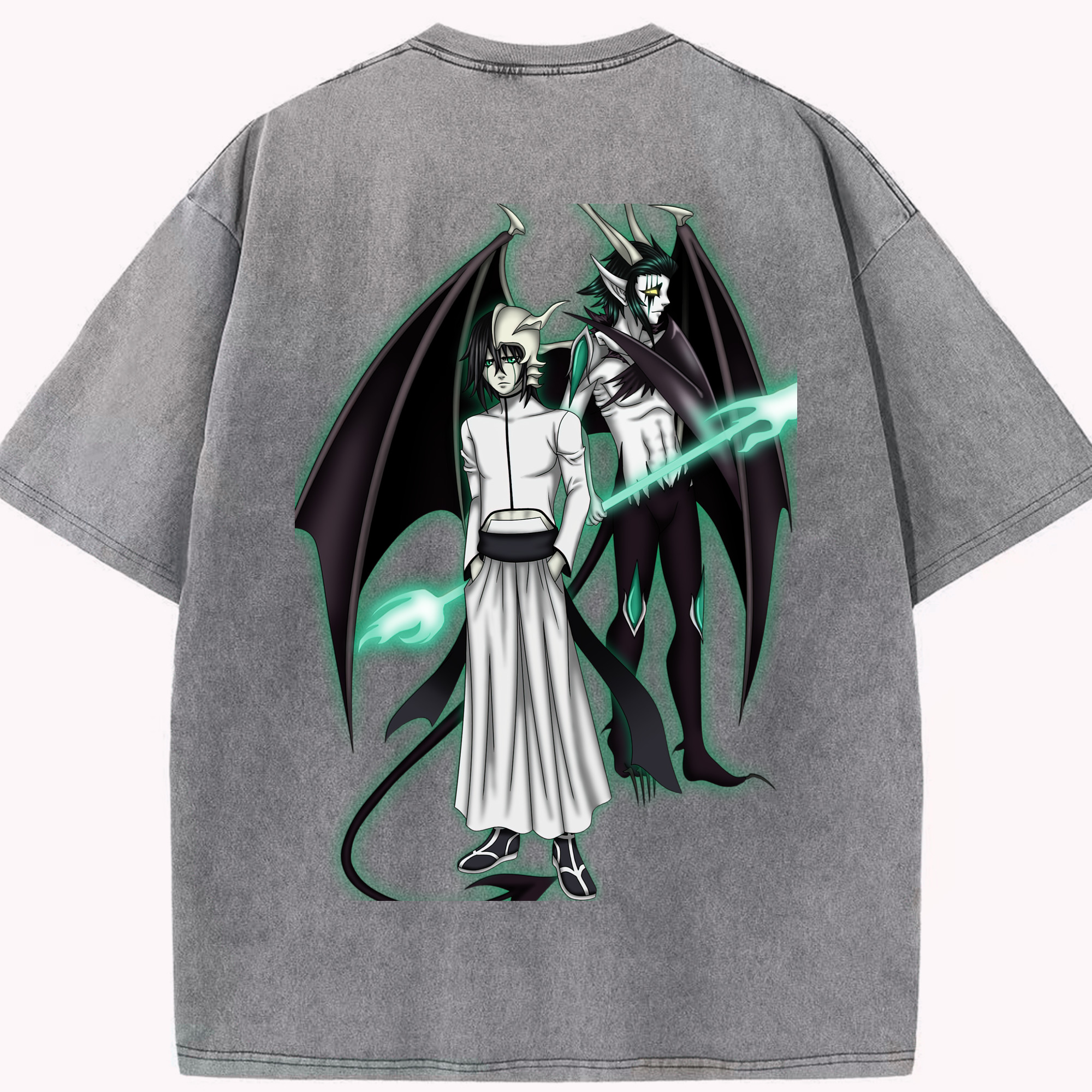（画像用） ブリーチ ウルキオラ·シファー BLEACH Ulquiorra cifer 綿100% ヴィンテージ風 半袖Tシャツ（背面プリント）