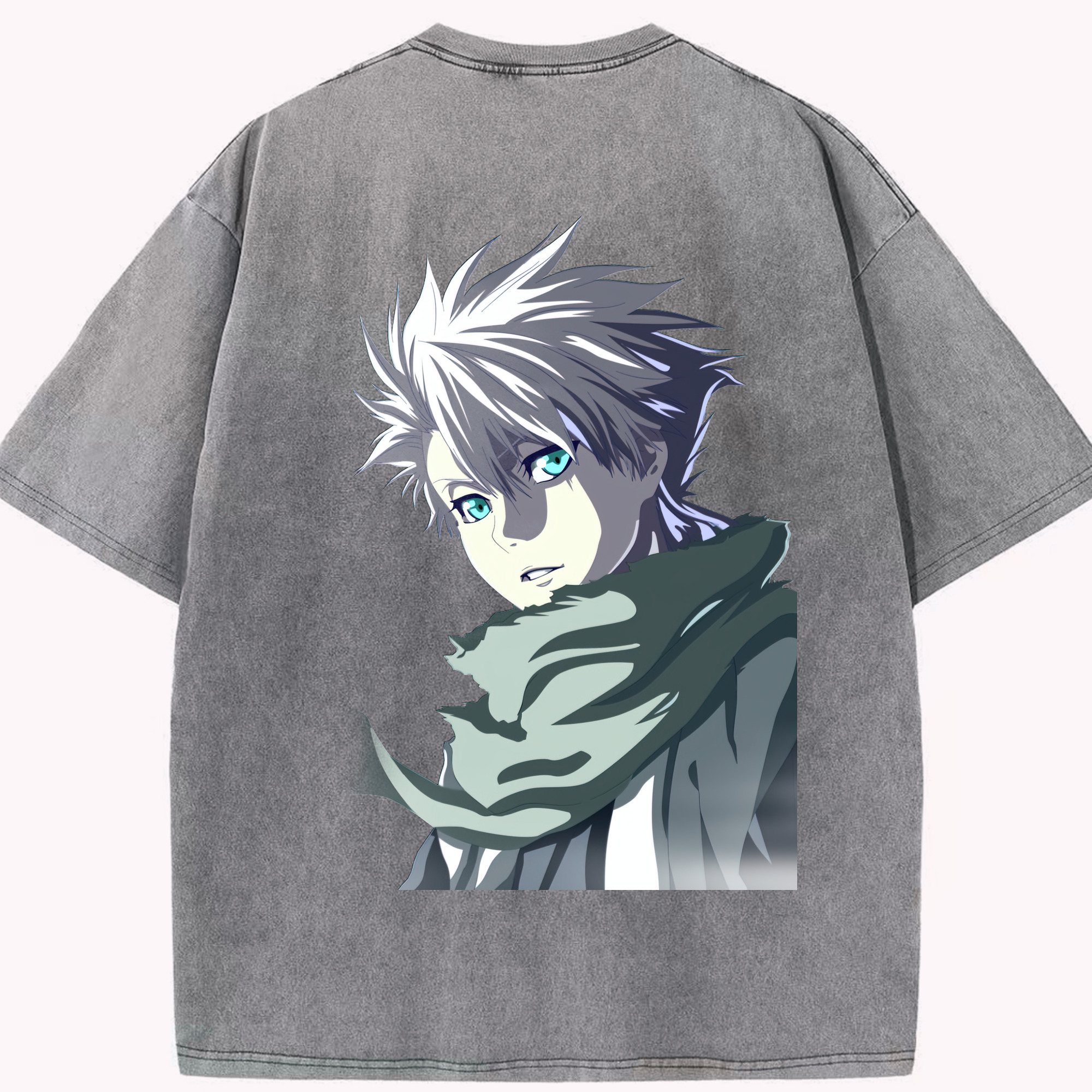 （画像用） ブリーチ 日番谷冬獅郎（ひつがや とうしろう） BLEACH Hitsugaya Toushirou 綿100% ヴィンテージ風 半袖Tシャツ（背面プリント）