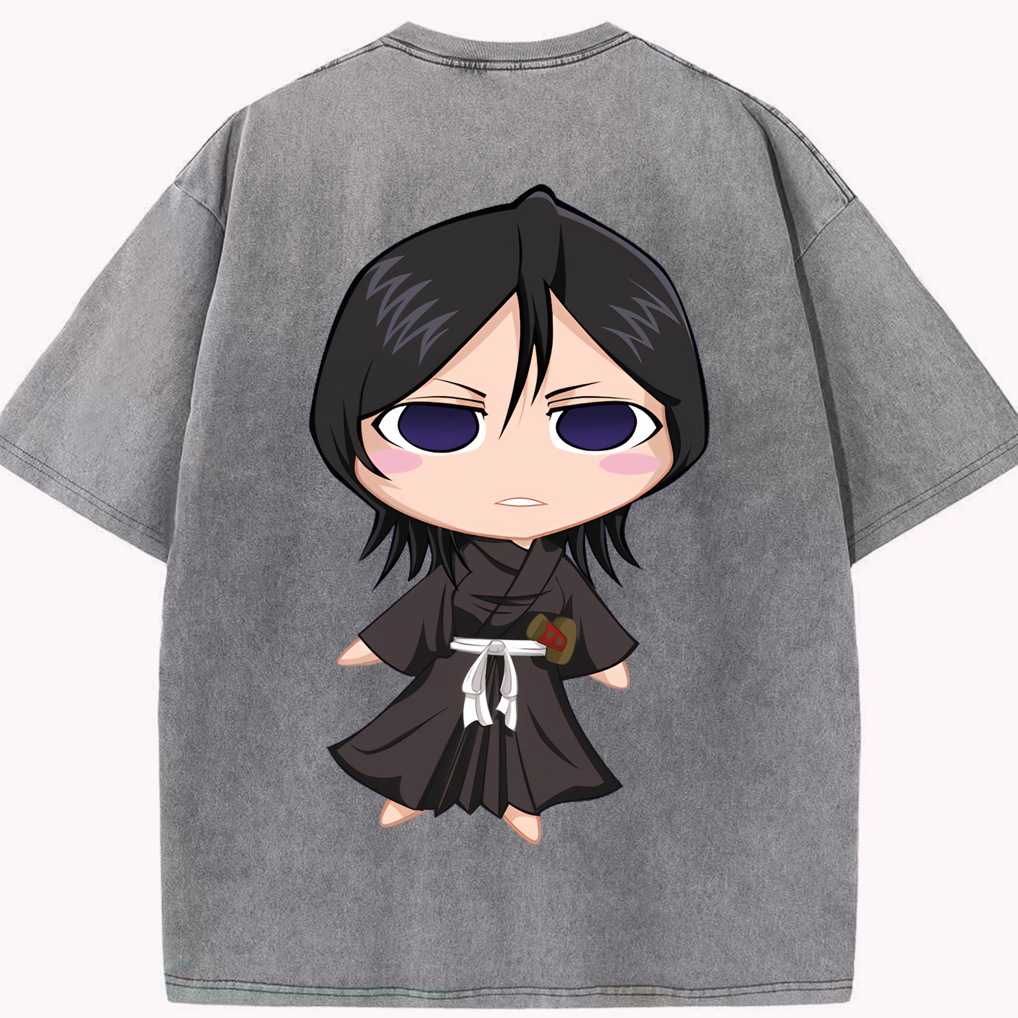 （画像用） ブリーチ 朽木ルキア BLEACH Kuchiki Rukia 綿100% ヴィンテージ風 半袖Tシャツ（背面プリント）