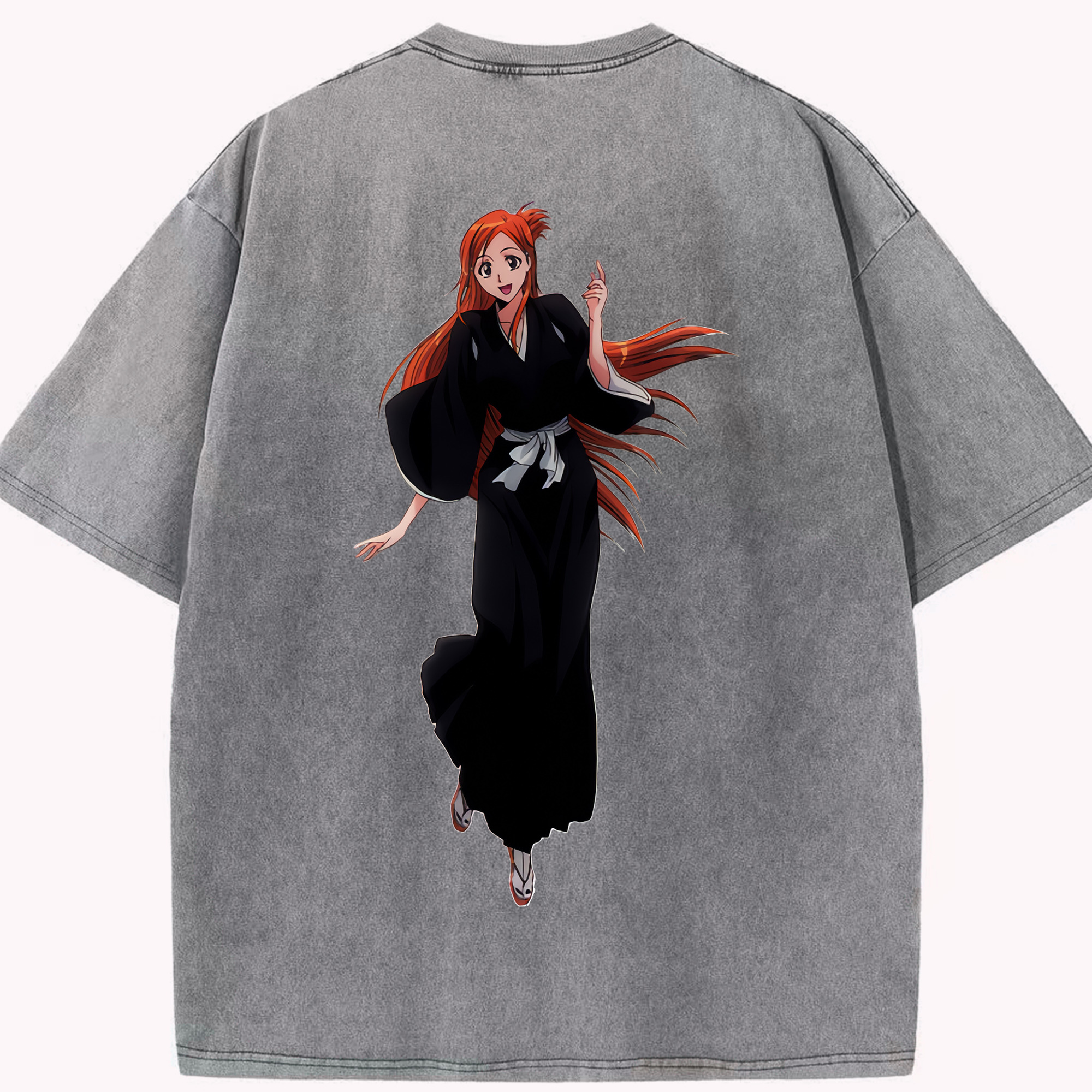 （画像用） ブリーチ 井上織姫（いのうえおりひめ） BLEACH Inoue Orihime 綿100% ヴィンテージ風 半袖Tシャツ（背面プリント）