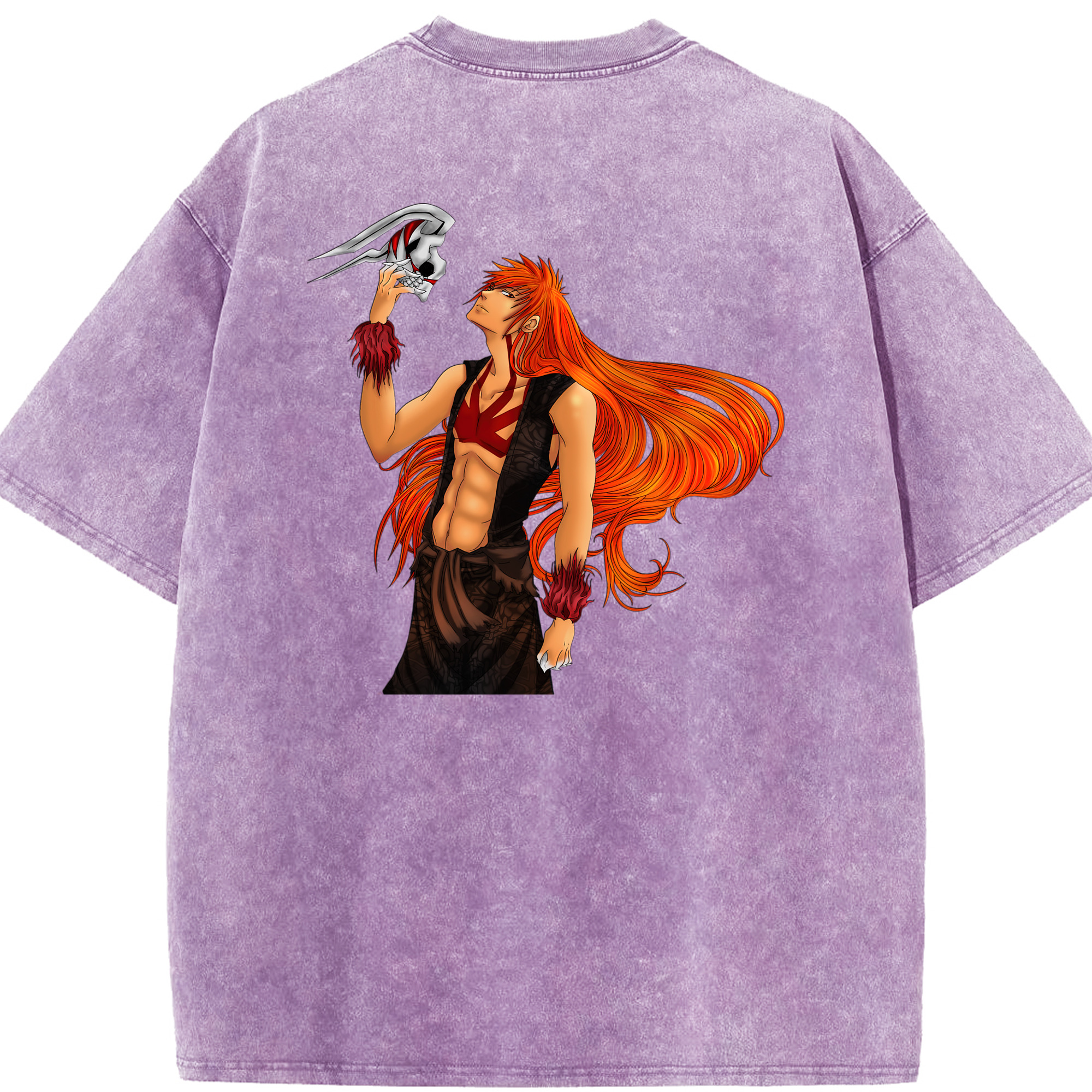 （画像用） ブリーチ 黒崎一護（くろさき いちご）BLEACH Kurosaki Ichigo 綿100% ヴィンテージ風 半袖Tシャツ（背面プリント）
