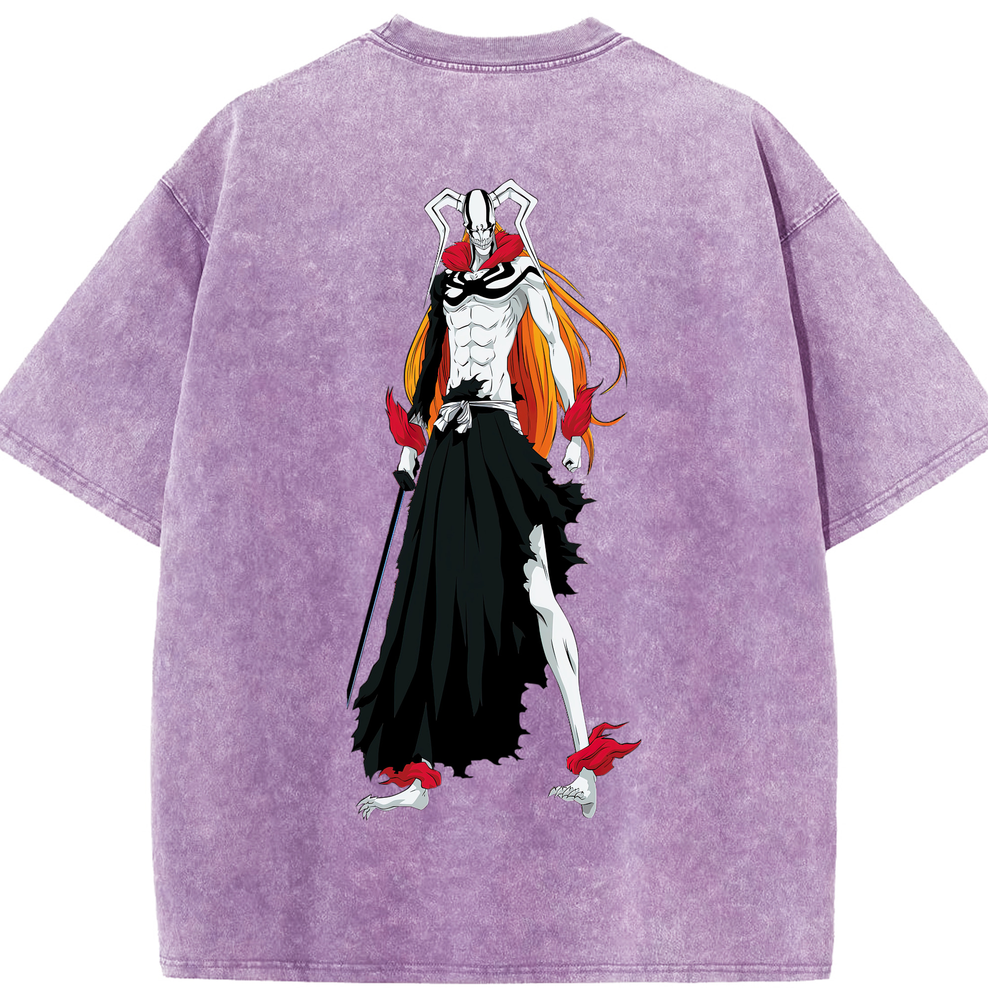 （画像用） ブリーチ 黒崎一護（くろさき いちご）BLEACH Kurosaki Ichigo 綿100% ヴィンテージ風 半袖Tシャツ（背面プリント）