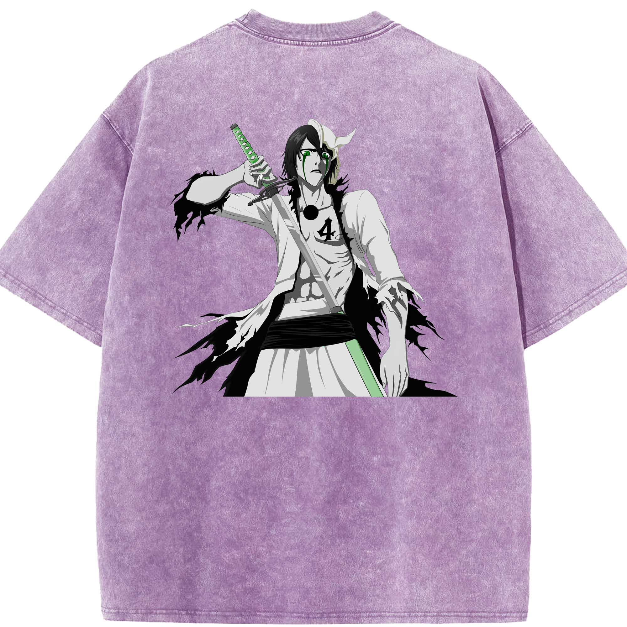 （画像用） ブリーチ ウルキオラ·シファー BLEACH Ulquiorra cifer 綿100% ヴィンテージ風 半袖Tシャツ（背面プリント）