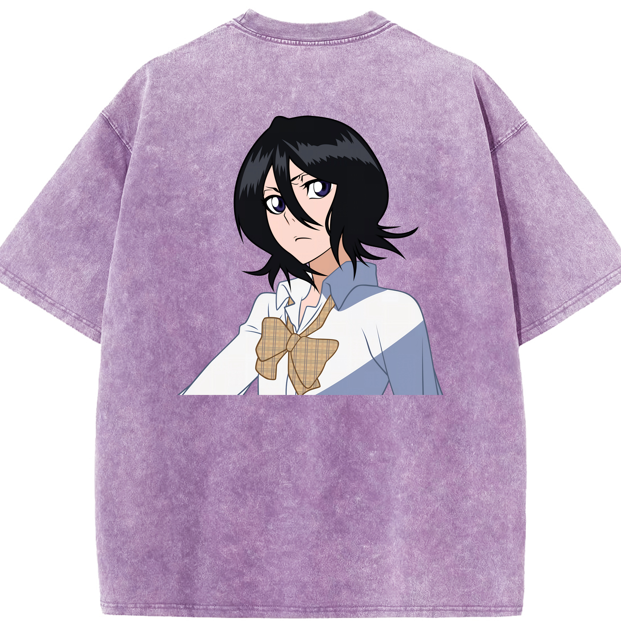 （画像用） ブリーチ 朽木ルキア BLEACH Kuchiki Rukia 綿100% ヴィンテージ風 半袖Tシャツ（背面プリント）