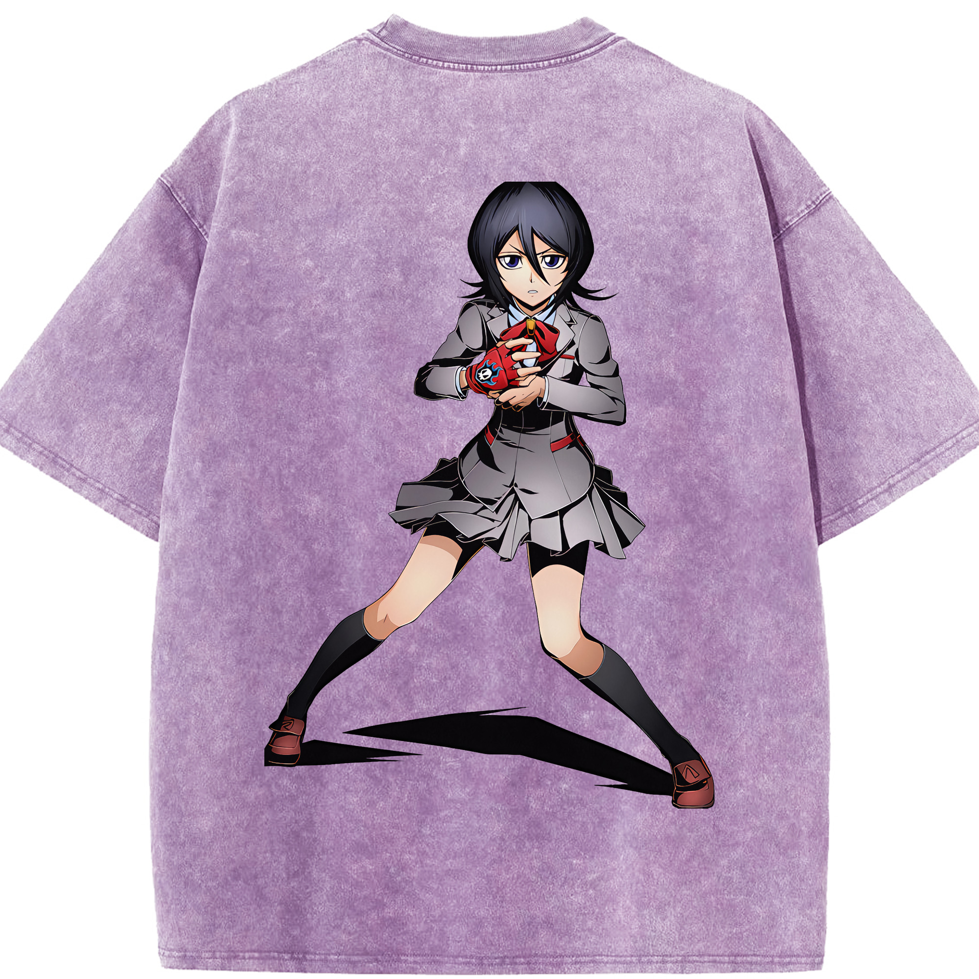 （画像用） ブリーチ 朽木ルキア BLEACH Kuchiki Rukia 綿100% ヴィンテージ風 半袖Tシャツ（背面プリント）