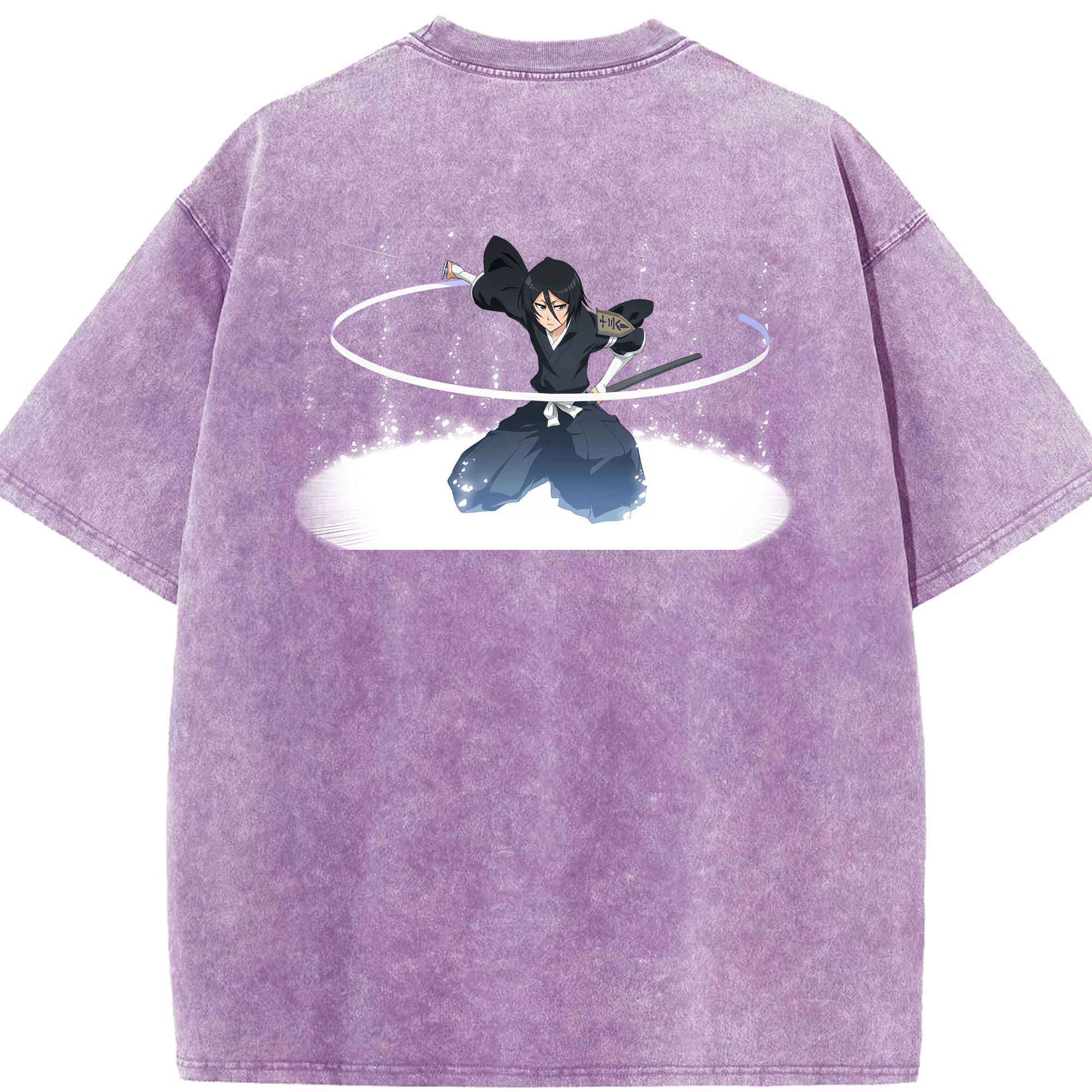 （画像用） ブリーチ 朽木ルキア BLEACH Kuchiki Rukia 綿100% ヴィンテージ風 半袖Tシャツ（背面プリント）