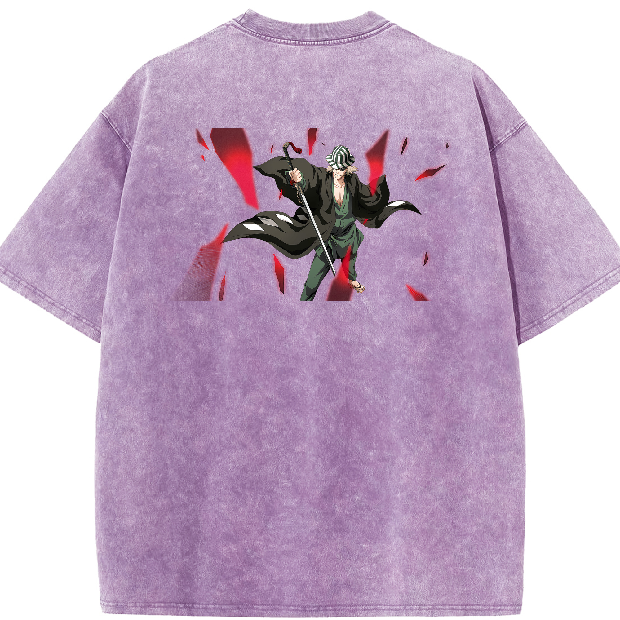 （画像用） "ブリーチ 浦原 喜助（うらはら きすけ） BLEACH Urahara Kisuke " 綿100% ヴィンテージ風 半袖Tシャツ（背面プリント）