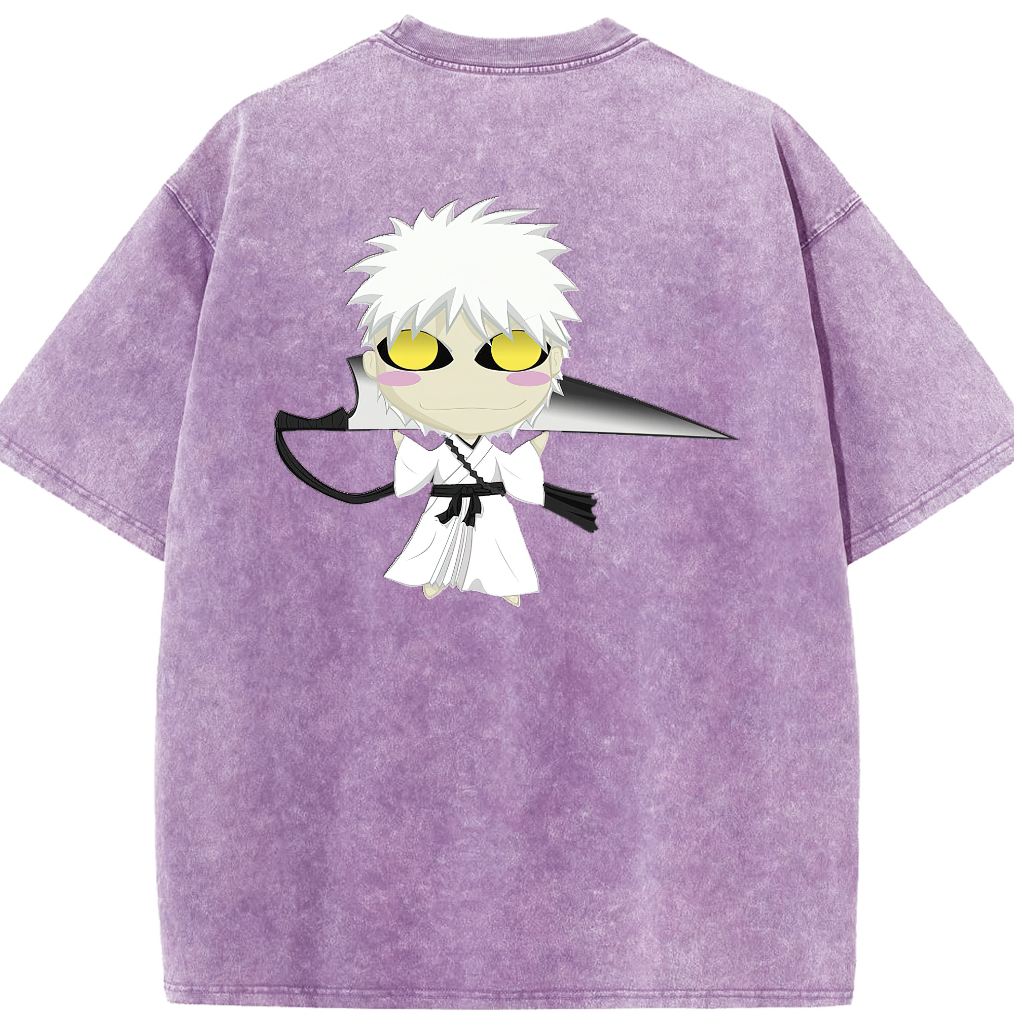 （画像用） ブリーチ 黒崎一護（くろさき いちご）BLEACH Kurosaki Ichigo 綿100% ヴィンテージ風 半袖Tシャツ（背面プリント）
