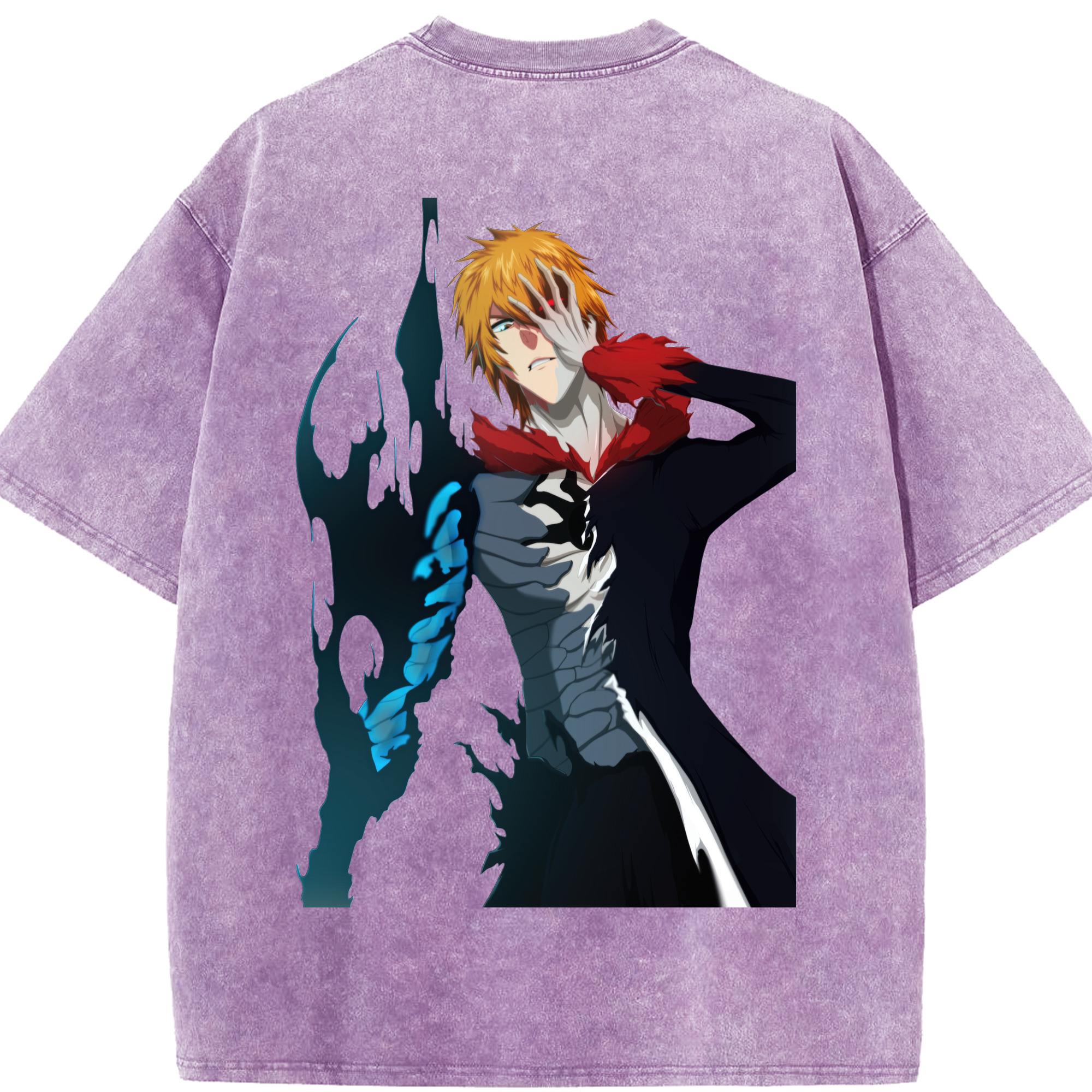 （画像用） ブリーチ 黒崎一護（くろさき いちご）BLEACH Kurosaki Ichigo 綿100% ヴィンテージ風 半袖Tシャツ（背面プリント）