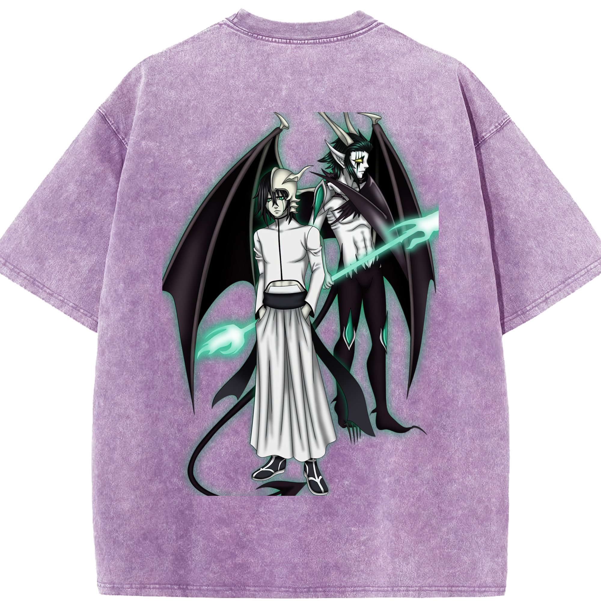 （画像用） ブリーチ ウルキオラ·シファー BLEACH Ulquiorra cifer 綿100% ヴィンテージ風 半袖Tシャツ（背面プリント）