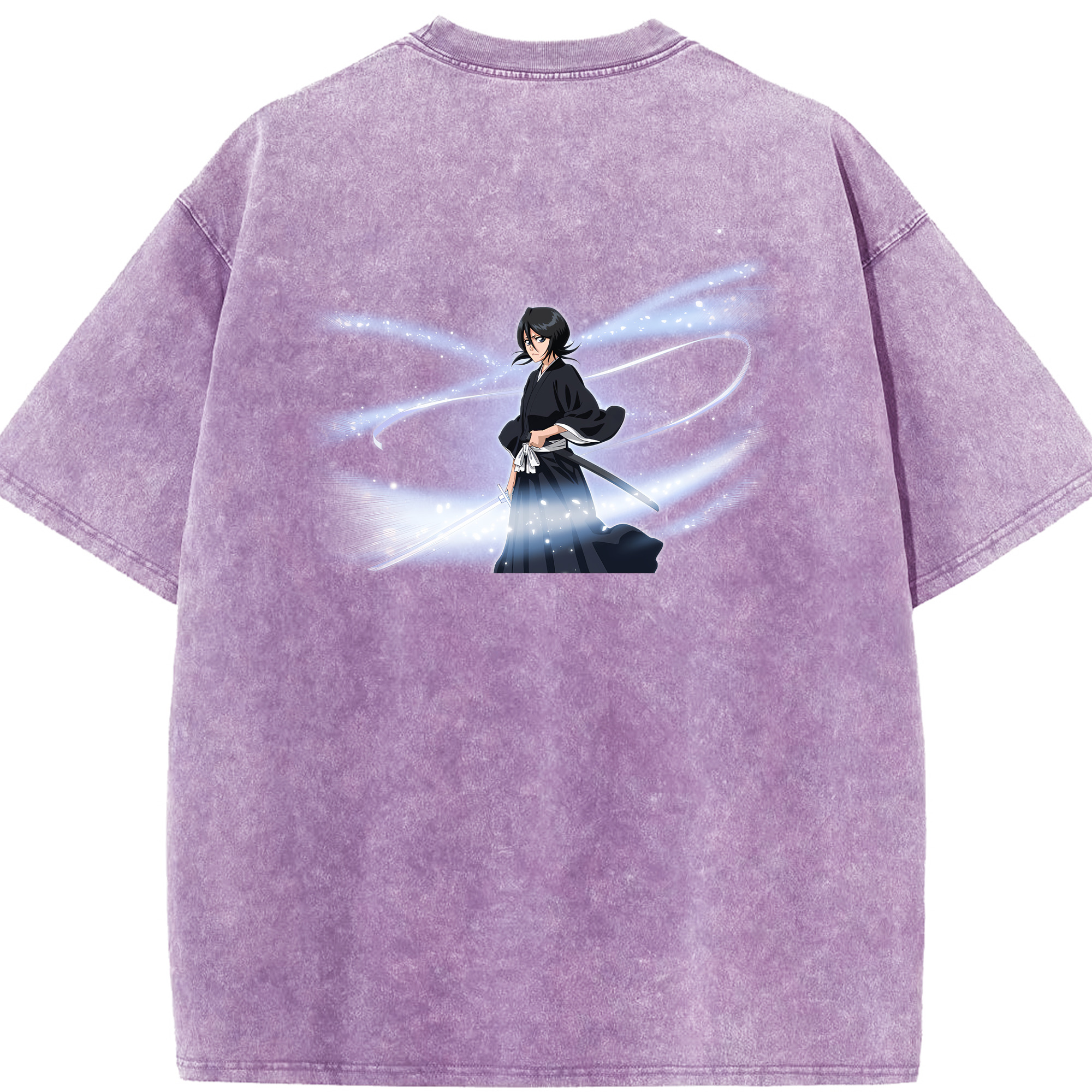 （画像用） ブリーチ 朽木ルキア BLEACH Kuchiki Rukia 綿100% ヴィンテージ風 半袖Tシャツ（背面プリント）