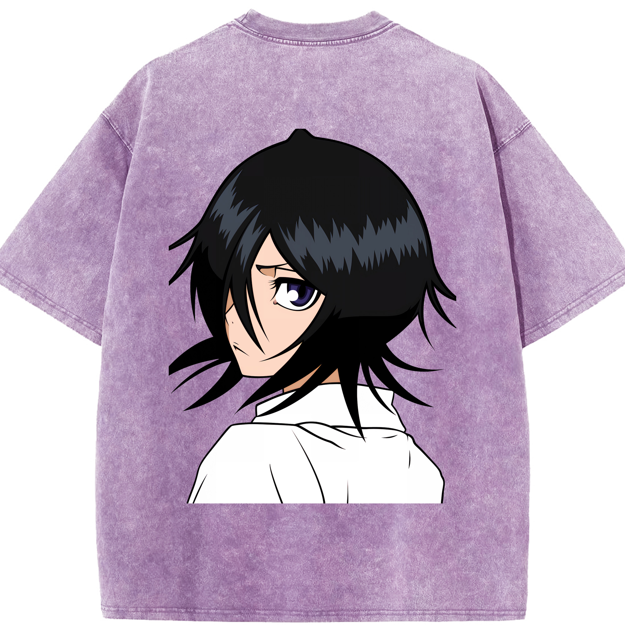 （画像用） ブリーチ 朽木ルキア BLEACH Kuchiki Rukia 綿100% ヴィンテージ風 半袖Tシャツ（背面プリント）