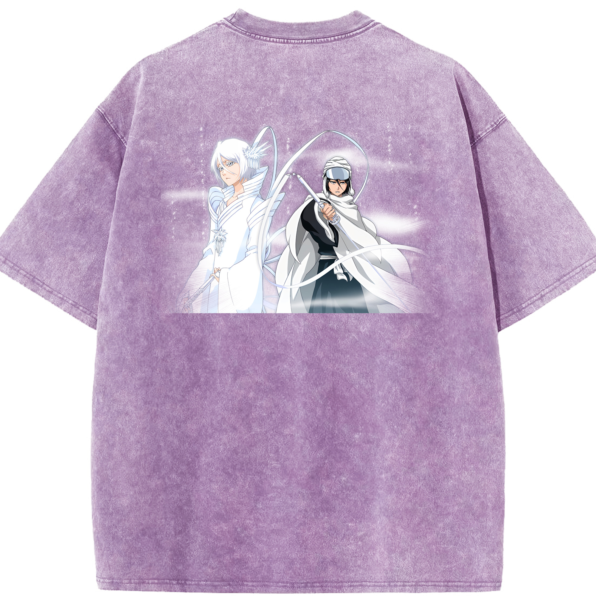 （画像用） ブリーチ 朽木ルキア BLEACH Kuchiki Rukia 綿100% ヴィンテージ風 半袖Tシャツ（背面プリント）