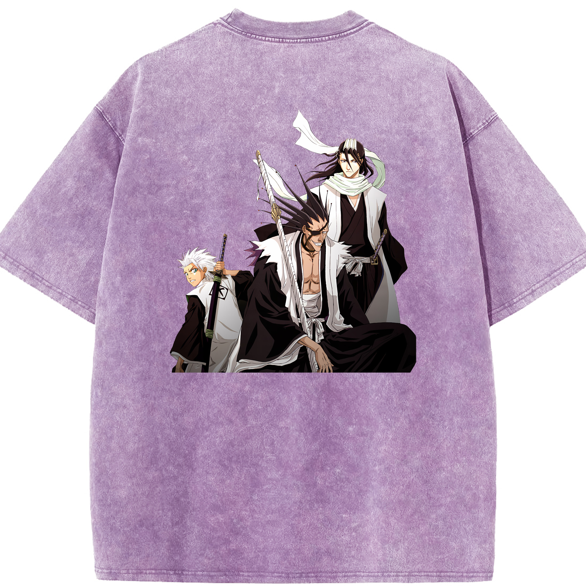 （画像用） ブリーチ ざらき けんぱち BLEACH Zaraki Kenpachi 綿100% ヴィンテージ風 半袖Tシャツ（背面プリント）