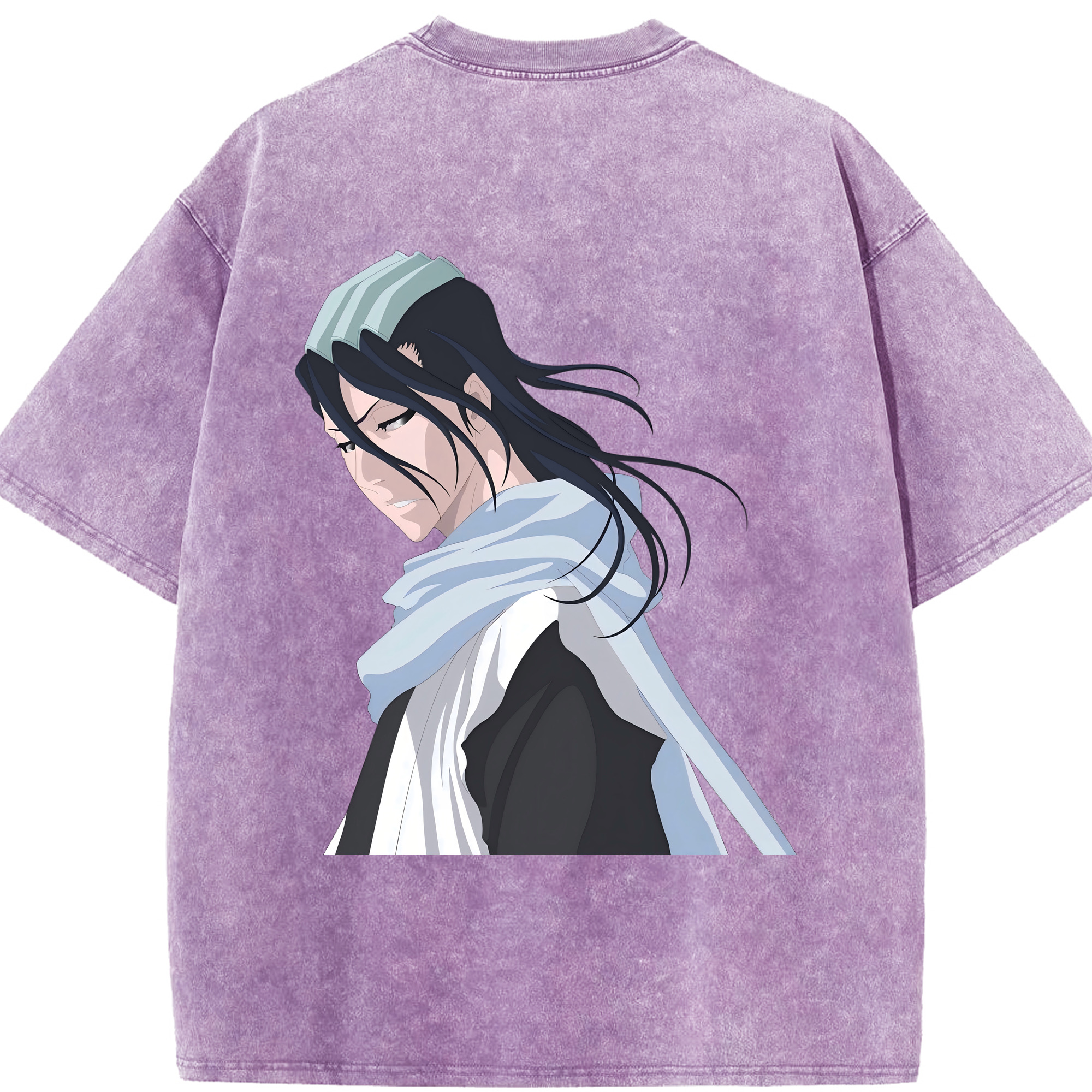 （画像用） ブリーチ くちき びゃくや BLEACH Kuchiki Byakuya 綿100% ヴィンテージ風 半袖Tシャツ（背面プリント）