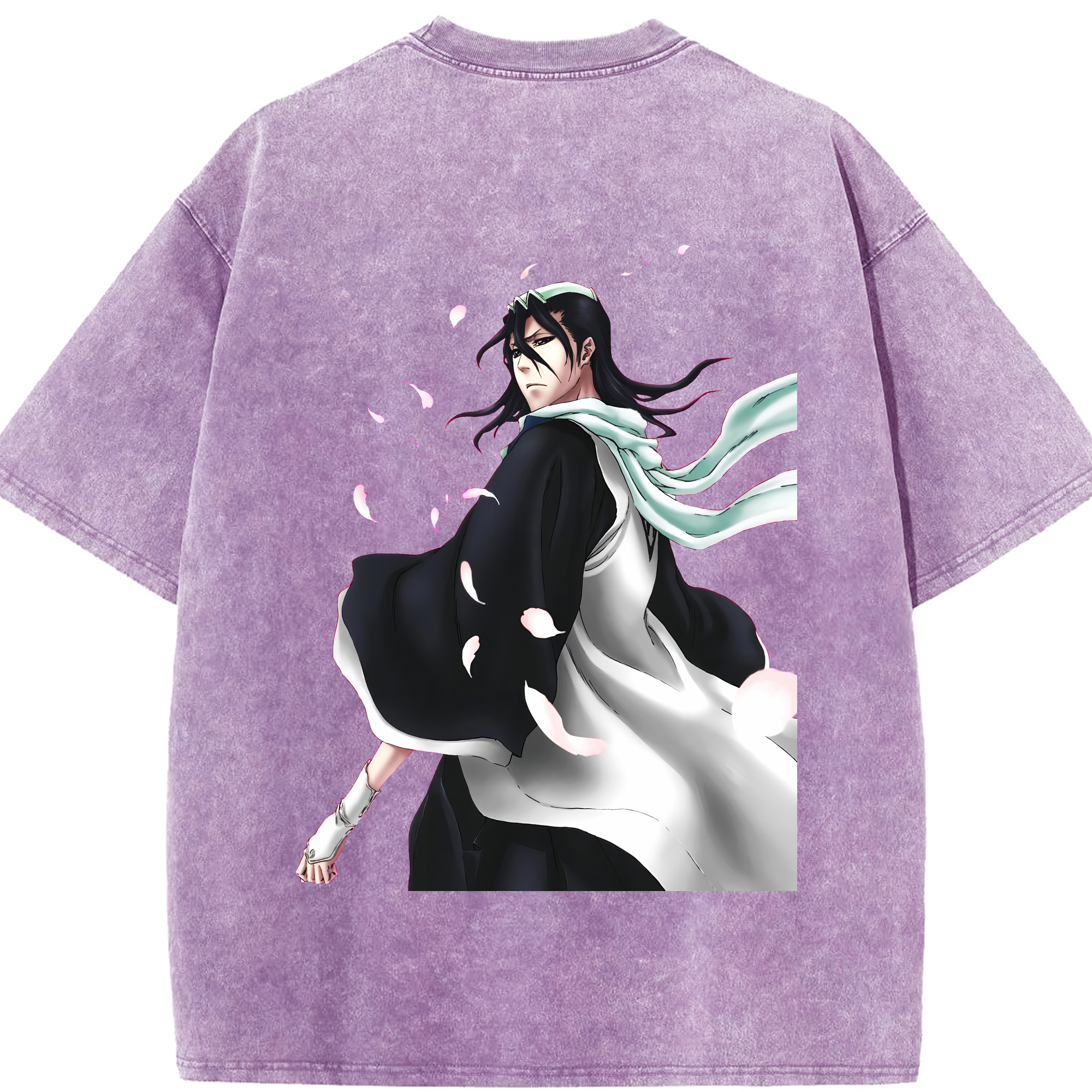 （画像用） ブリーチ くちき びゃくや BLEACH Kuchiki Byakuya 綿100% ヴィンテージ風 半袖Tシャツ（背面プリント）