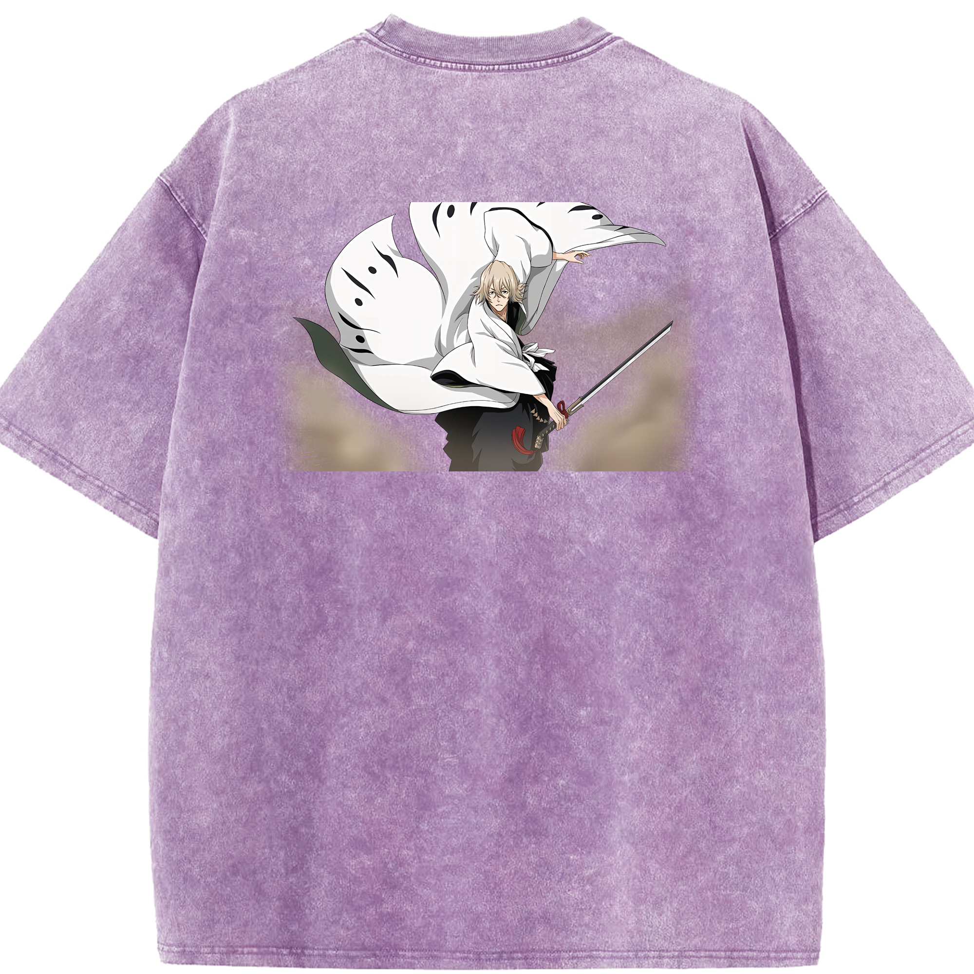 （画像用） "ブリーチ 浦原 喜助（うらはら きすけ） BLEACH Urahara Kisuke " 綿100% ヴィンテージ風 半袖Tシャツ（背面プリント）