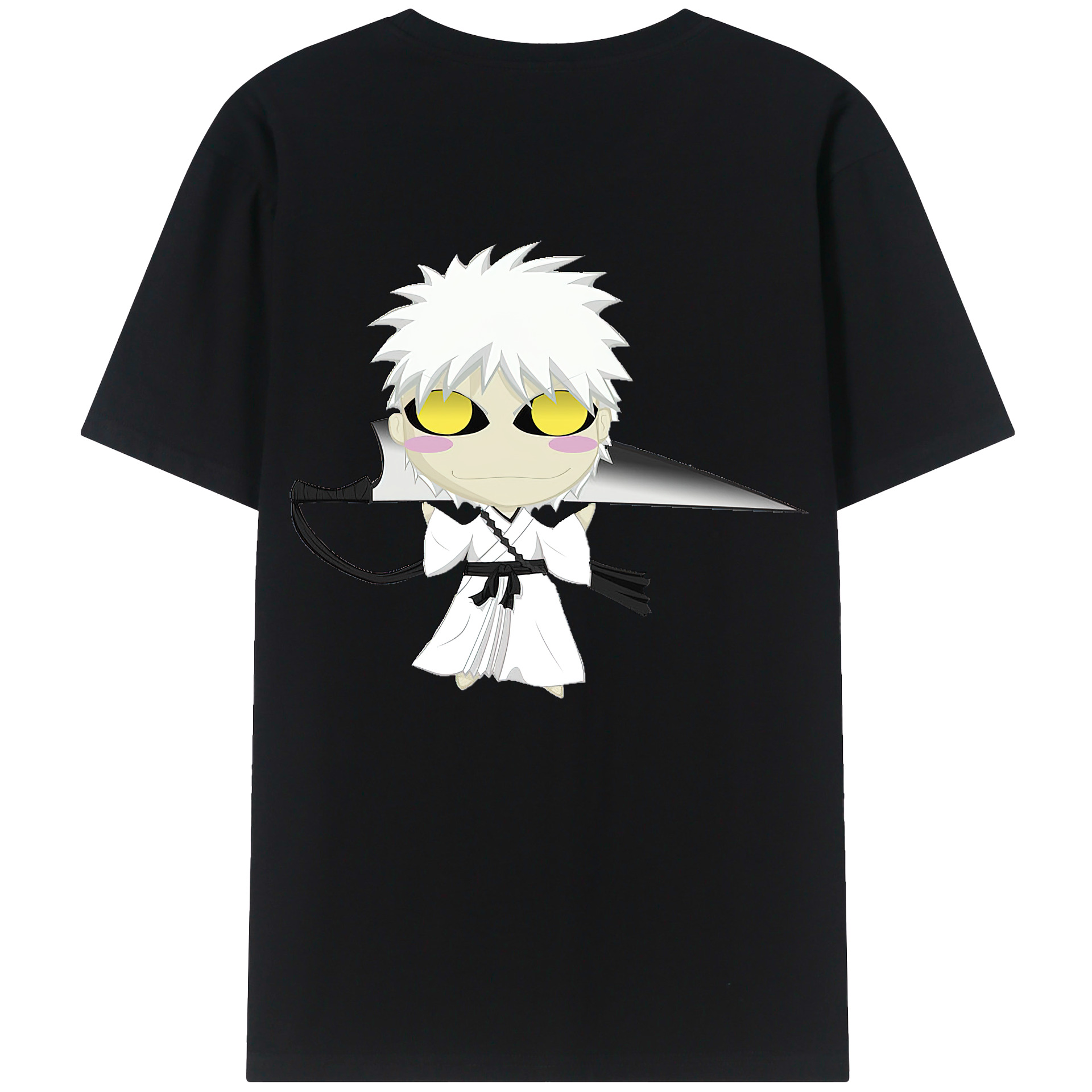 （画像用） ブリーチ 黒崎一護（くろさき いちご）BLEACH Kurosaki Ichigo 綿100％ メンズ半袖Tシャツ（バックプリント） 通気性