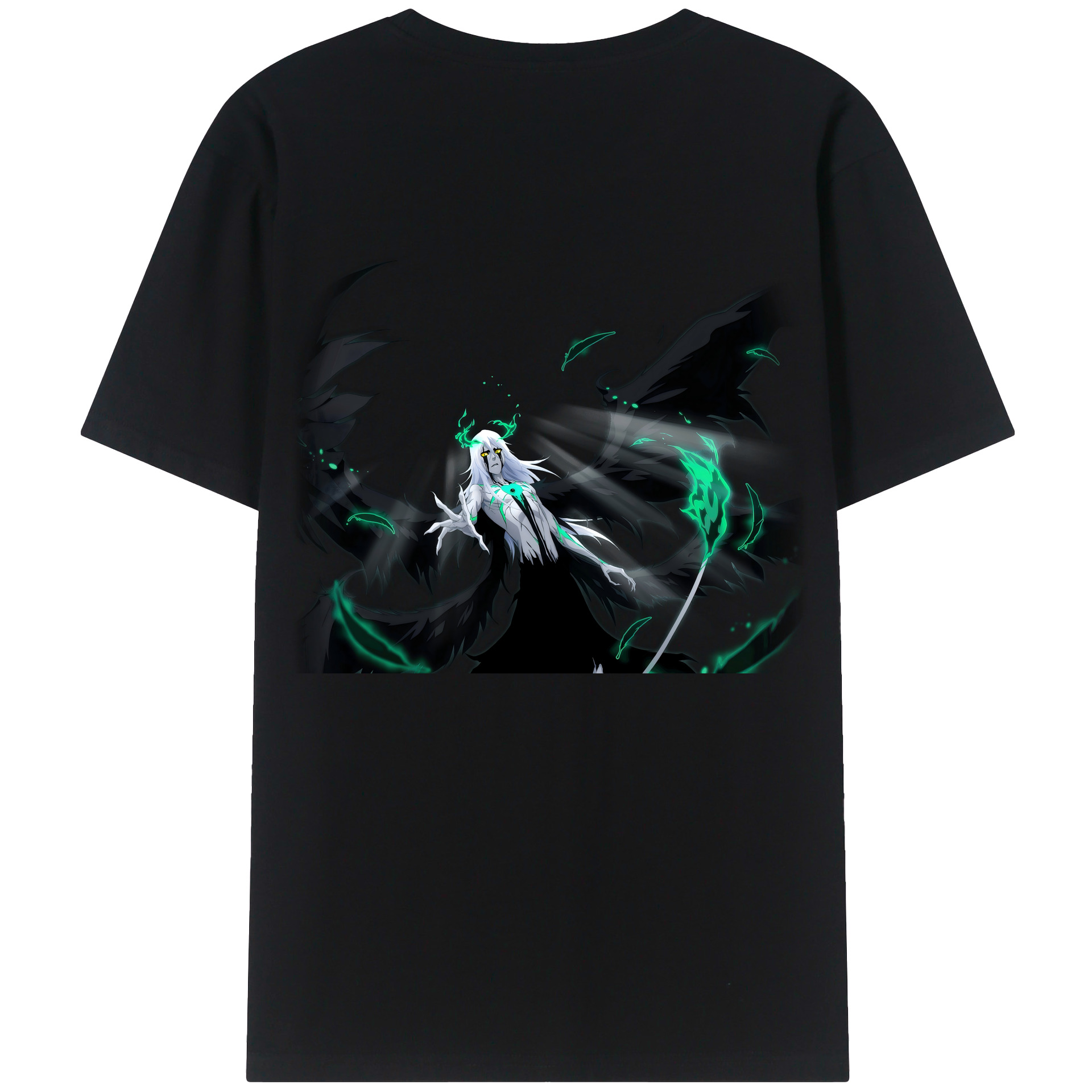 （画像用） ブリーチ ウルキオラ·シファー BLEACH Ulquiorra cifer 綿100％ メンズ半袖Tシャツ（バックプリント） 通気性