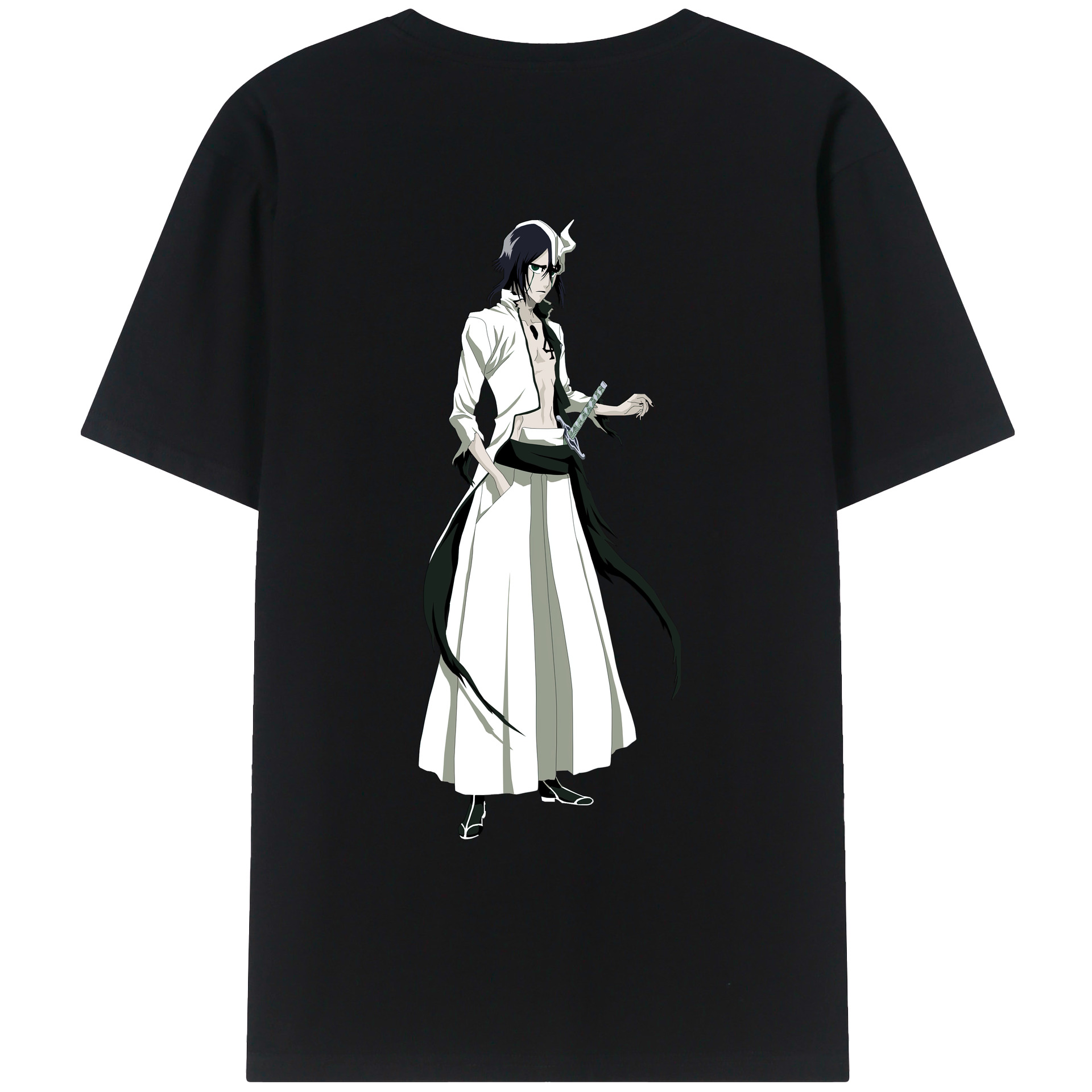 （画像用） ブリーチ ウルキオラ·シファー BLEACH Ulquiorra cifer 綿100％ メンズ半袖Tシャツ（バックプリント） 通気性