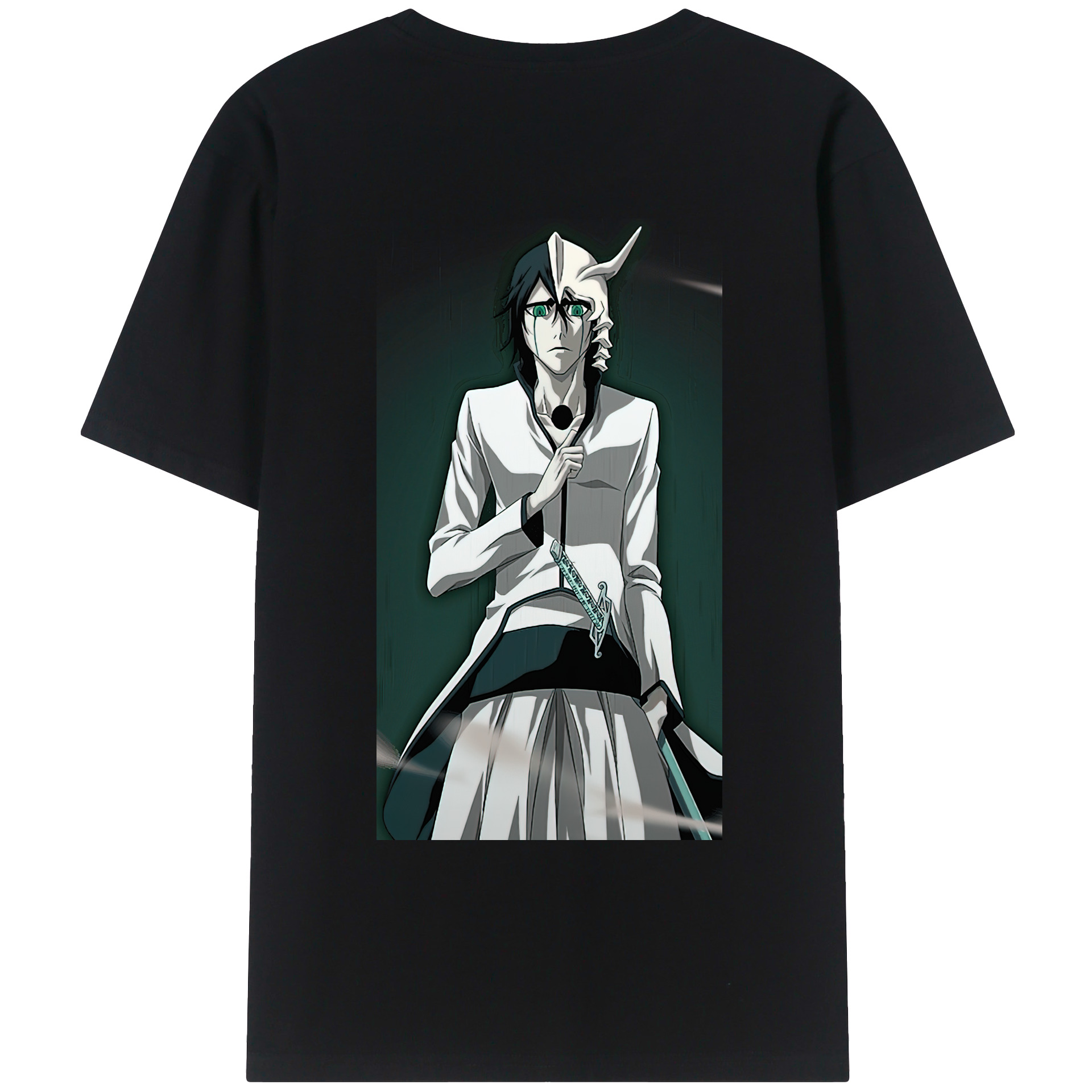 （画像用） ブリーチ ウルキオラ·シファー BLEACH Ulquiorra cifer 綿100％ メンズ半袖Tシャツ（バックプリント） 通気性