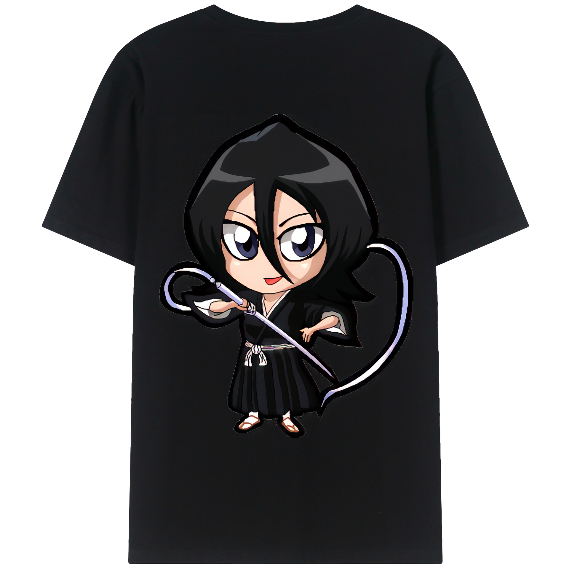 （画像用） ブリーチ 朽木ルキア BLEACH Kuchiki Rukia 綿100％ メンズ半袖Tシャツ（バックプリント） 通気性