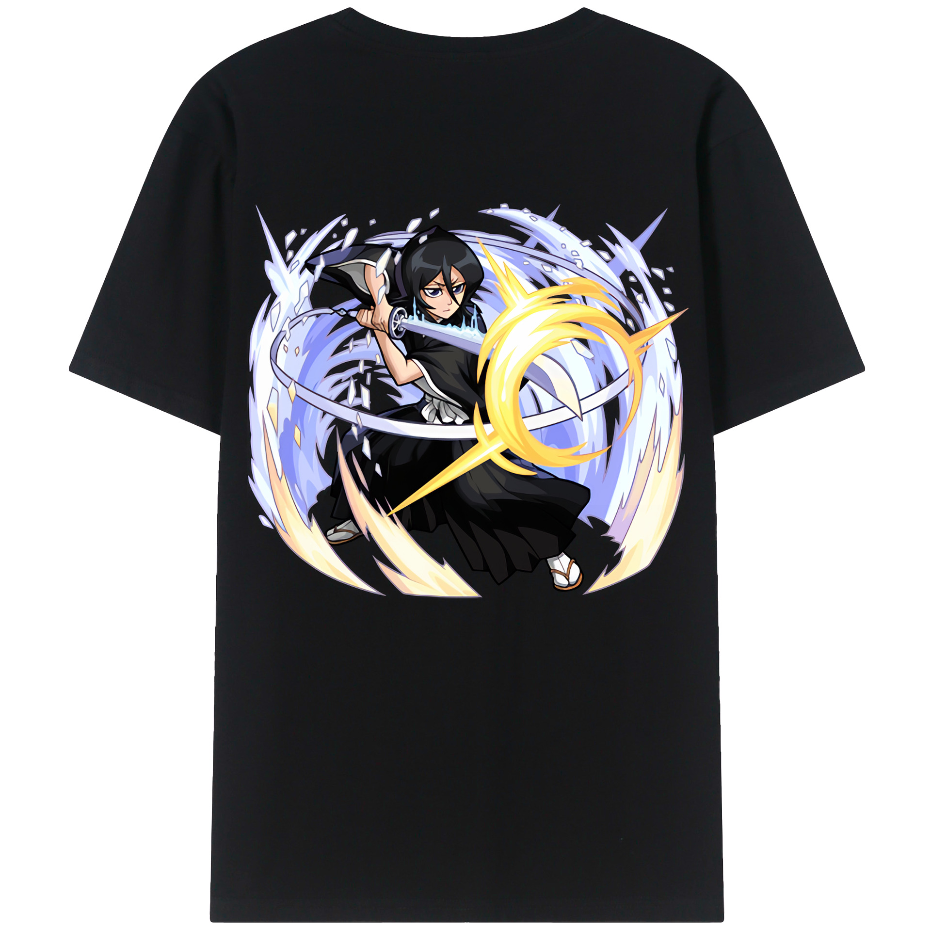 （画像用） ブリーチ 朽木ルキア BLEACH Kuchiki Rukia 綿100％ メンズ半袖Tシャツ（バックプリント） 通気性