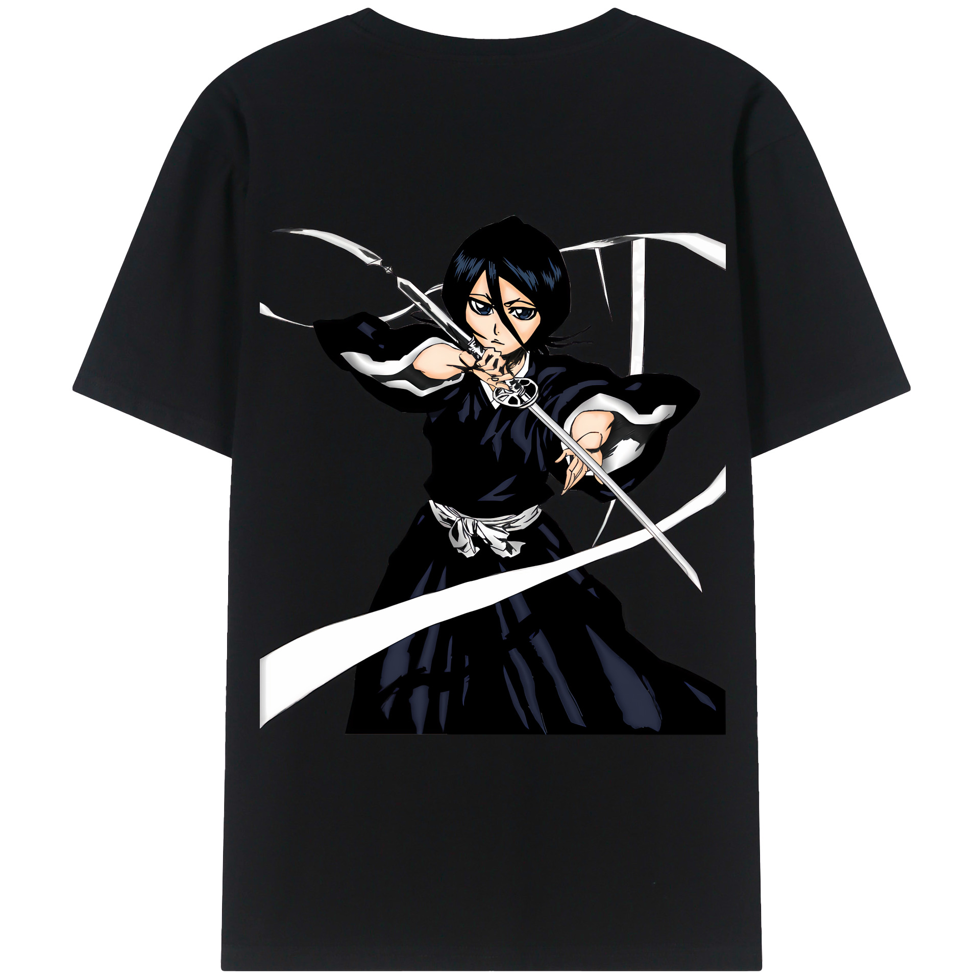 （画像用） ブリーチ 朽木ルキア BLEACH Kuchiki Rukia 綿100％ メンズ半袖Tシャツ（バックプリント） 通気性