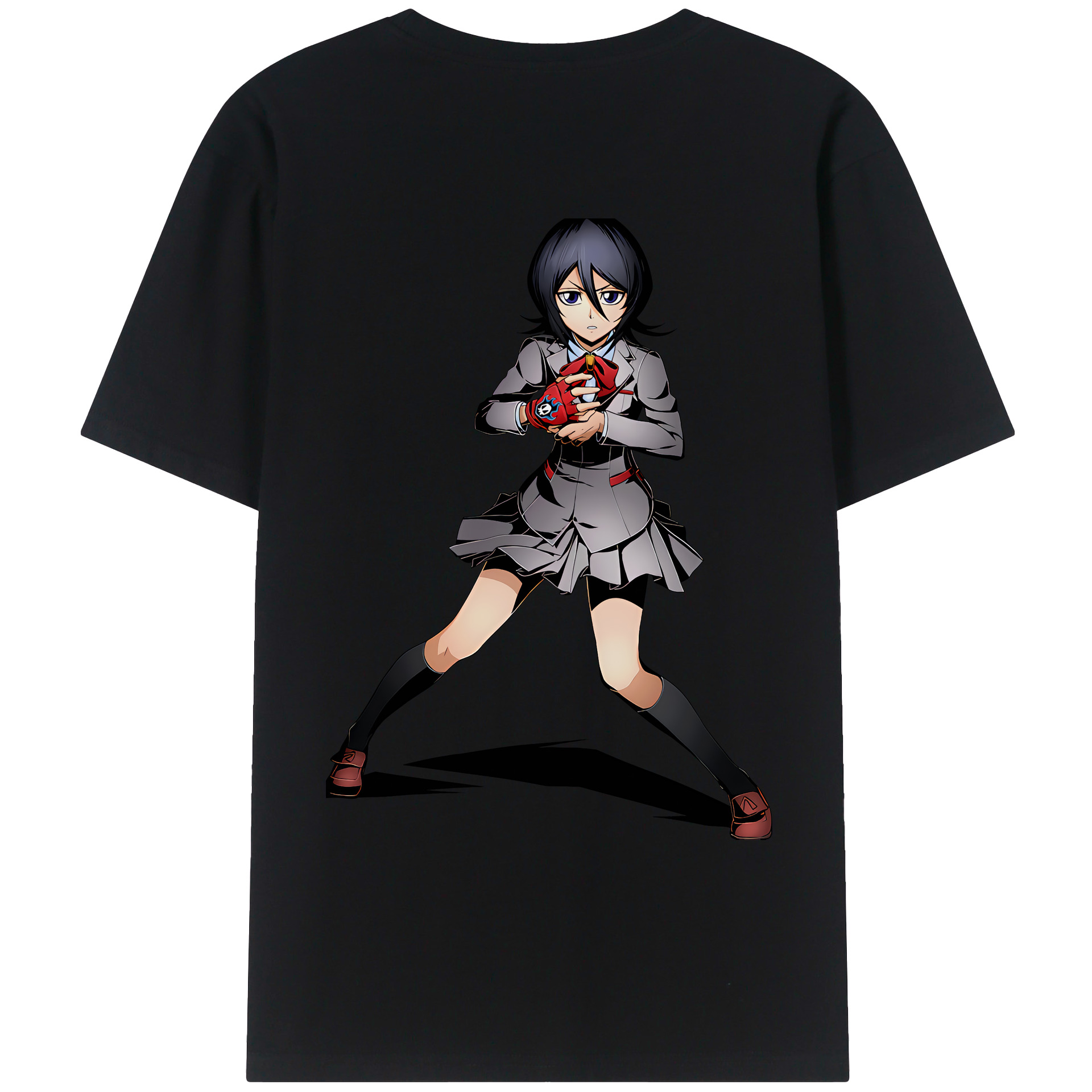 （画像用） ブリーチ 朽木ルキア BLEACH Kuchiki Rukia 綿100％ メンズ半袖Tシャツ（バックプリント） 通気性