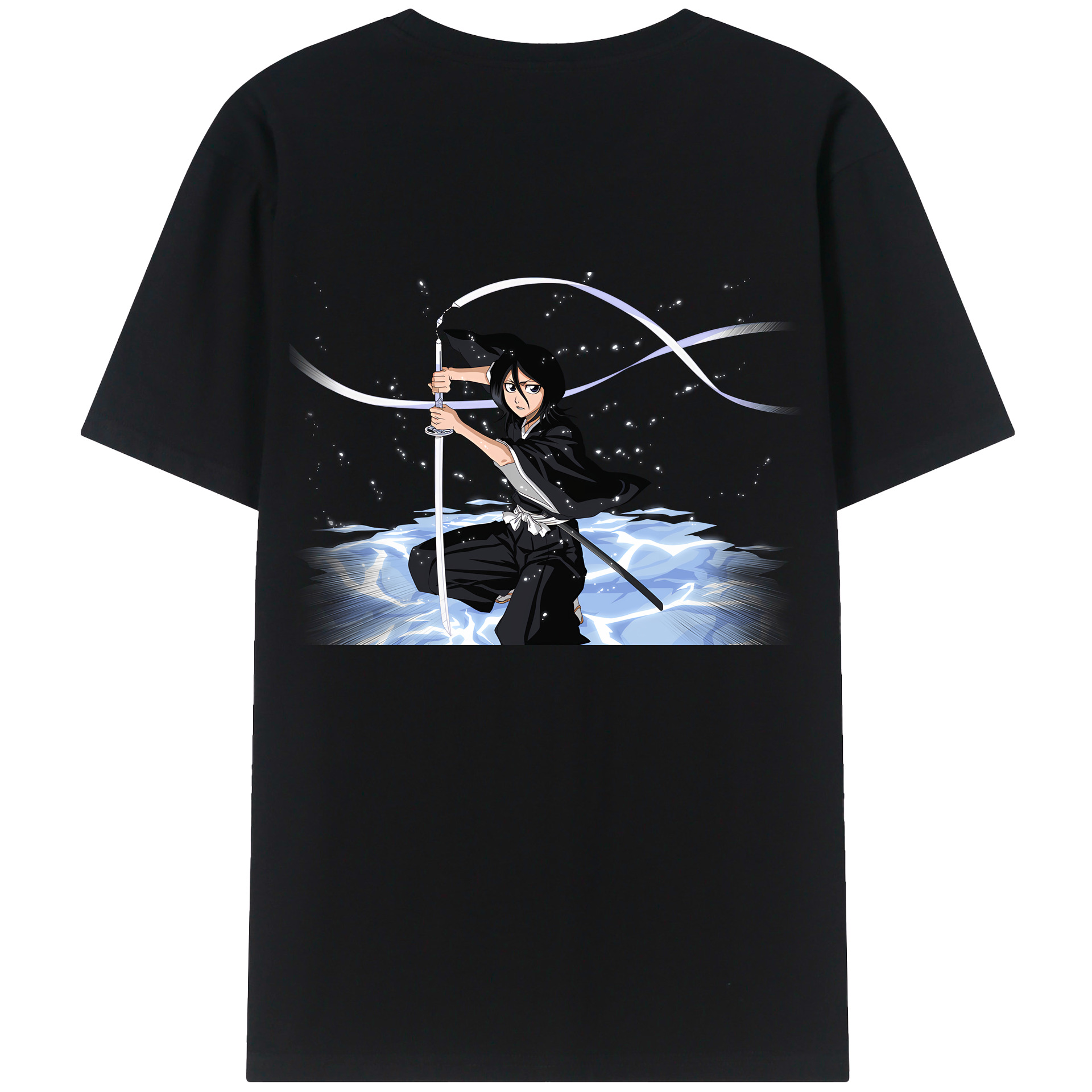 （画像用） ブリーチ 朽木ルキア BLEACH Kuchiki Rukia 綿100％ メンズ半袖Tシャツ（バックプリント） 通気性