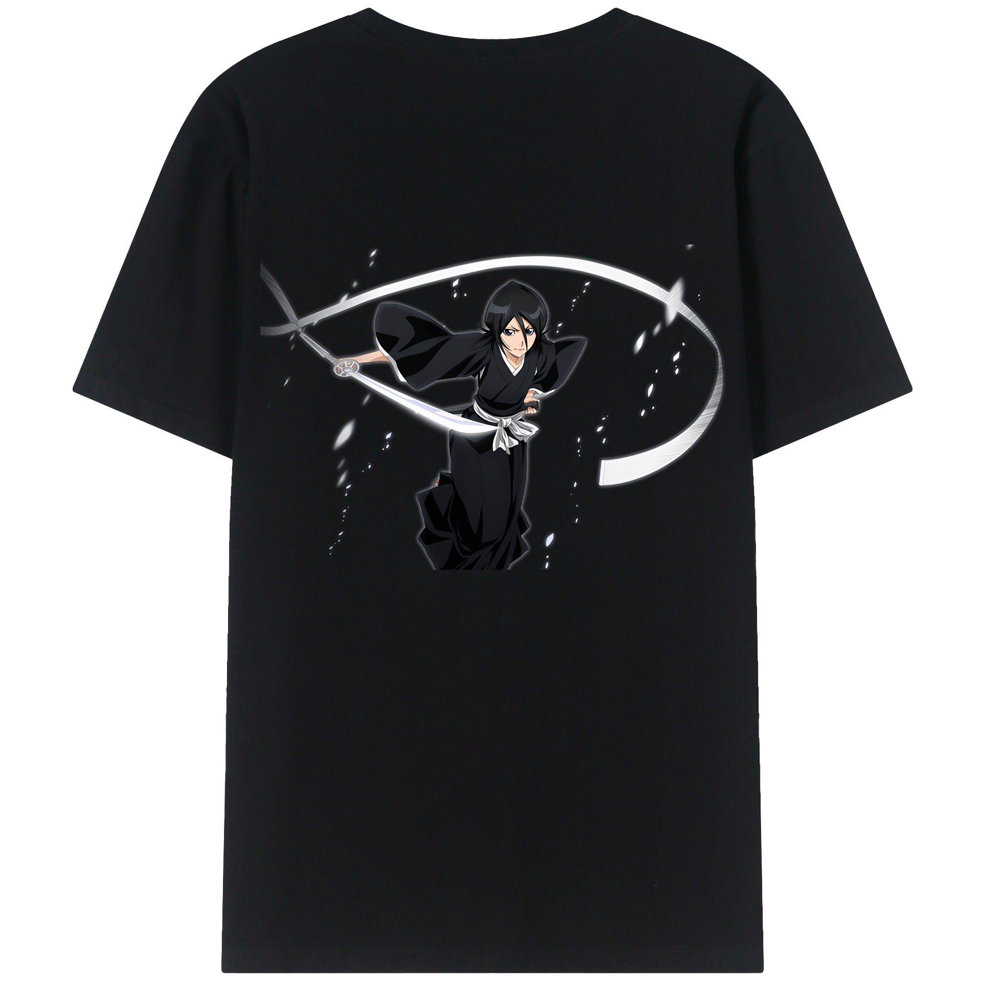 （画像用） ブリーチ 朽木ルキア BLEACH Kuchiki Rukia 綿100％ メンズ半袖Tシャツ（バックプリント） 通気性