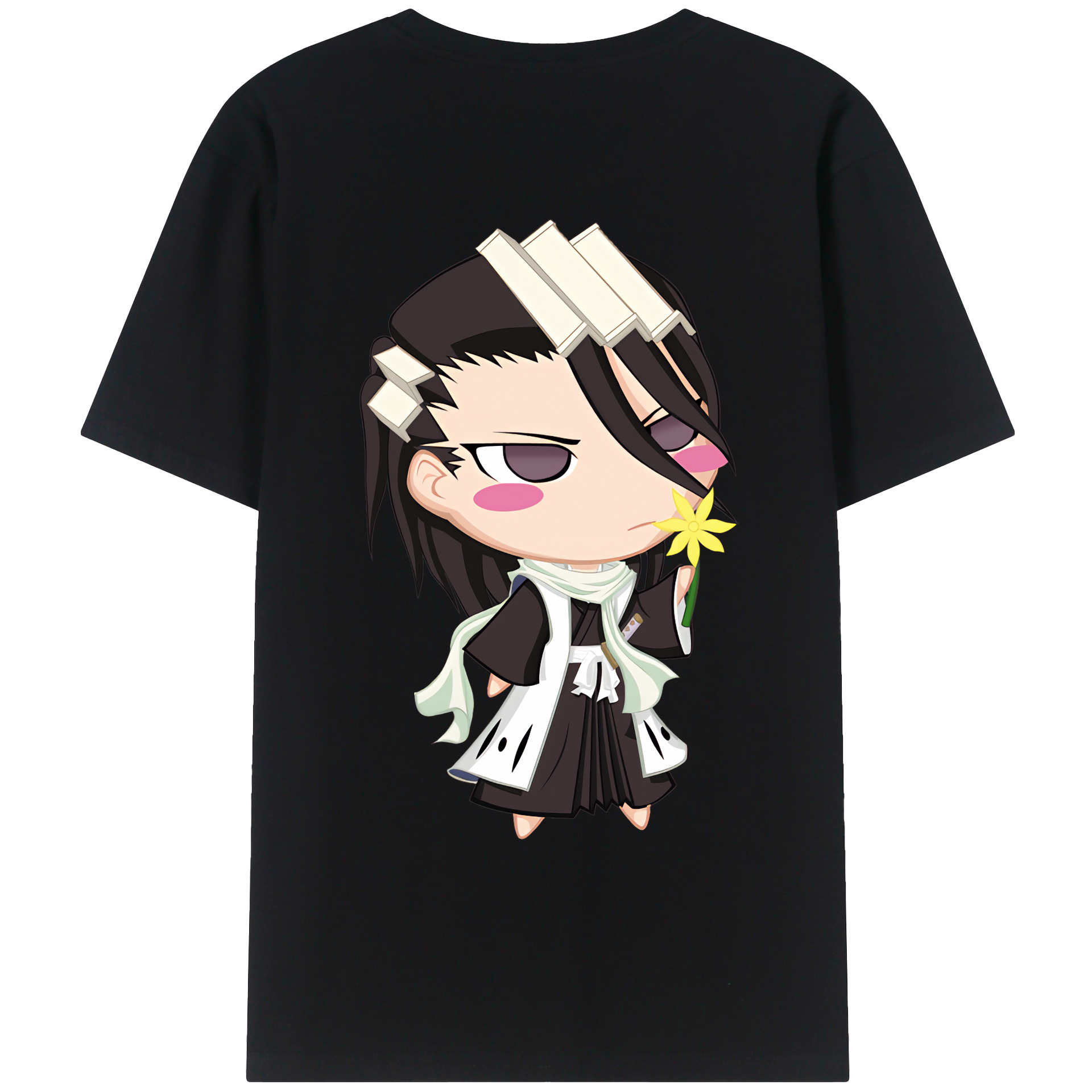 （画像用） ブリーチ くちき びゃくや BLEACH Kuchiki Byakuya 綿100％ メンズ半袖Tシャツ（バックプリント） 通気性