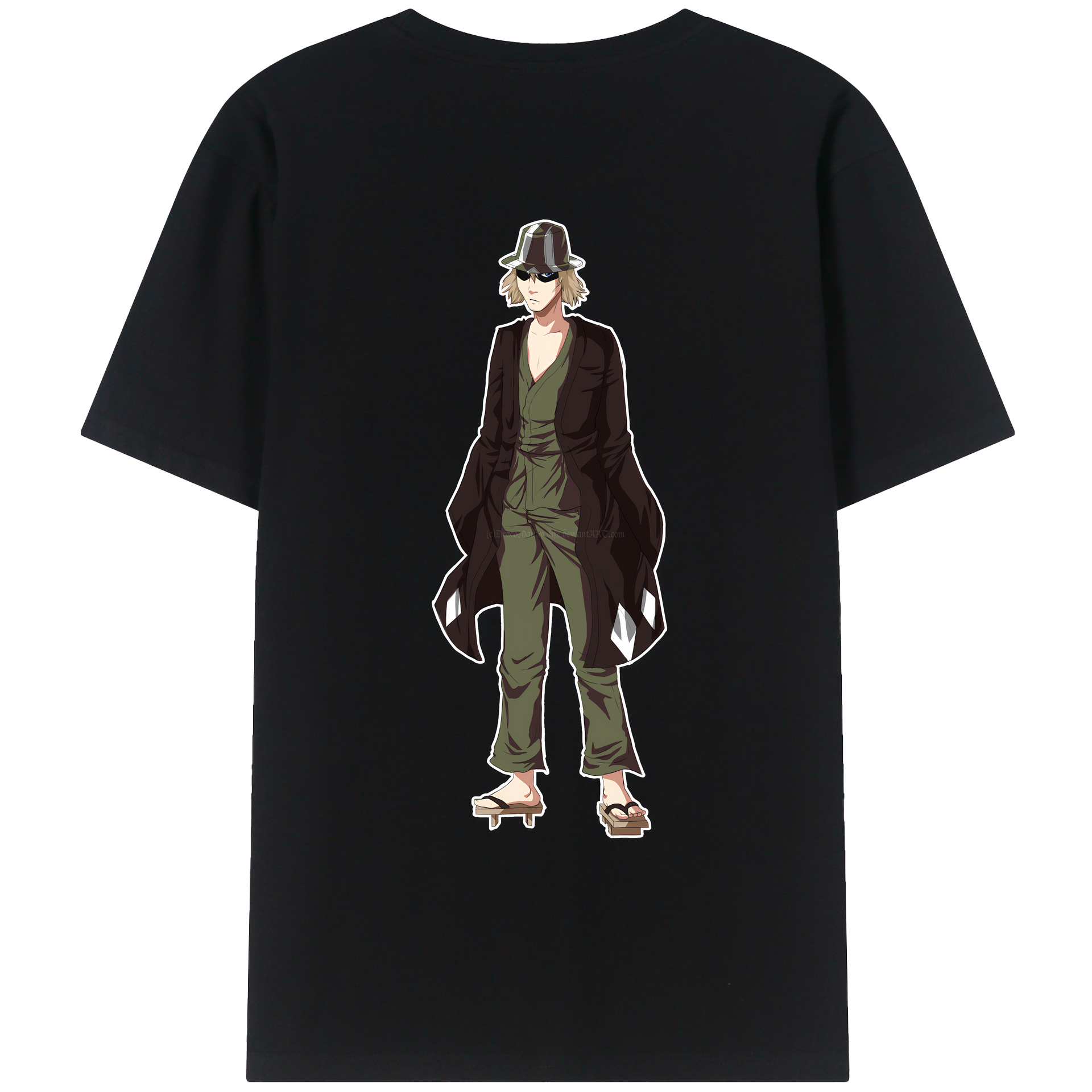 （画像用） "ブリーチ 浦原 喜助（うらはら きすけ） BLEACH Urahara Kisuke " 綿100％ メンズ半袖Tシャツ（バックプリント） 通気性