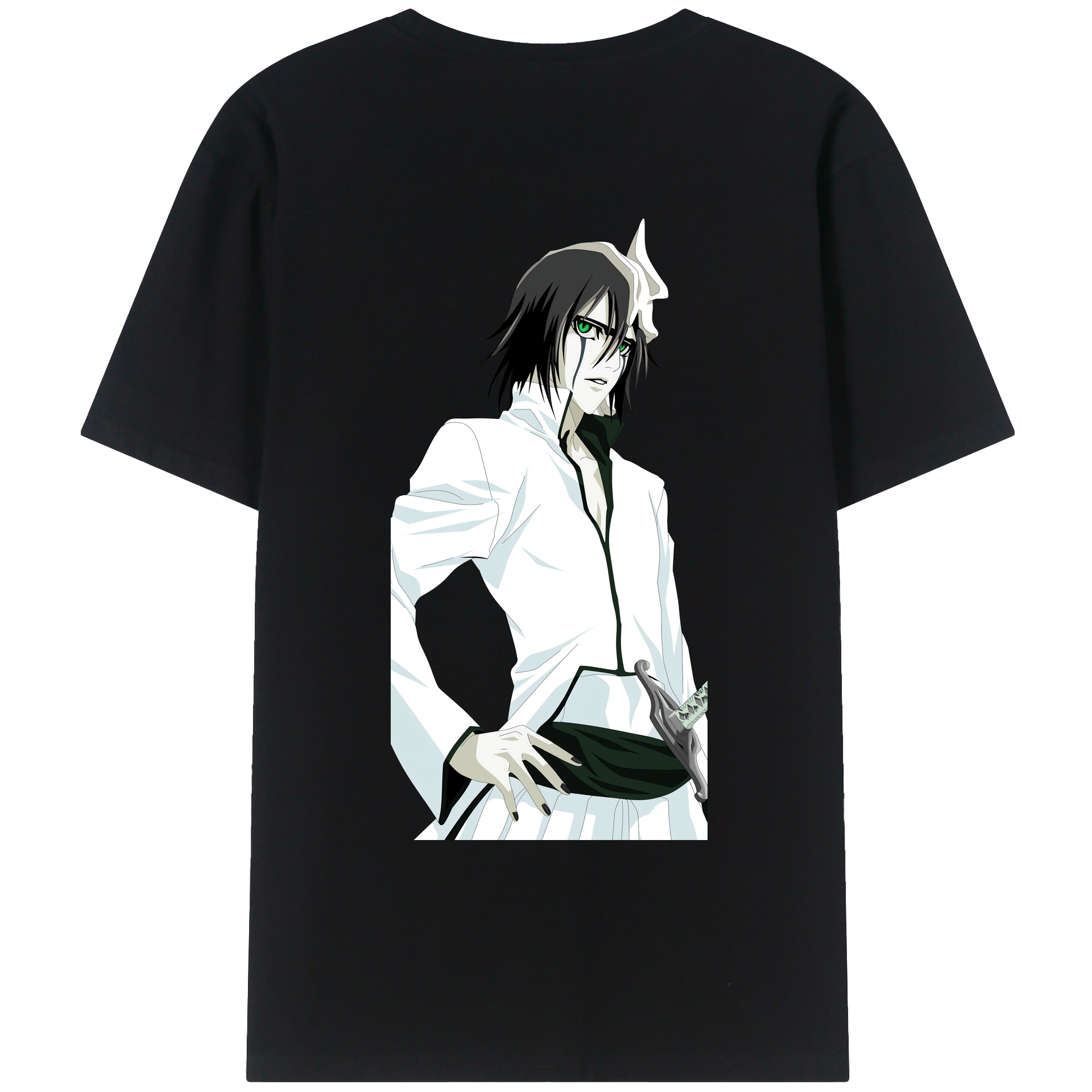 （画像用） ブリーチ ウルキオラ·シファー BLEACH Ulquiorra cifer 綿100％ メンズ半袖Tシャツ（バックプリント） 通気性