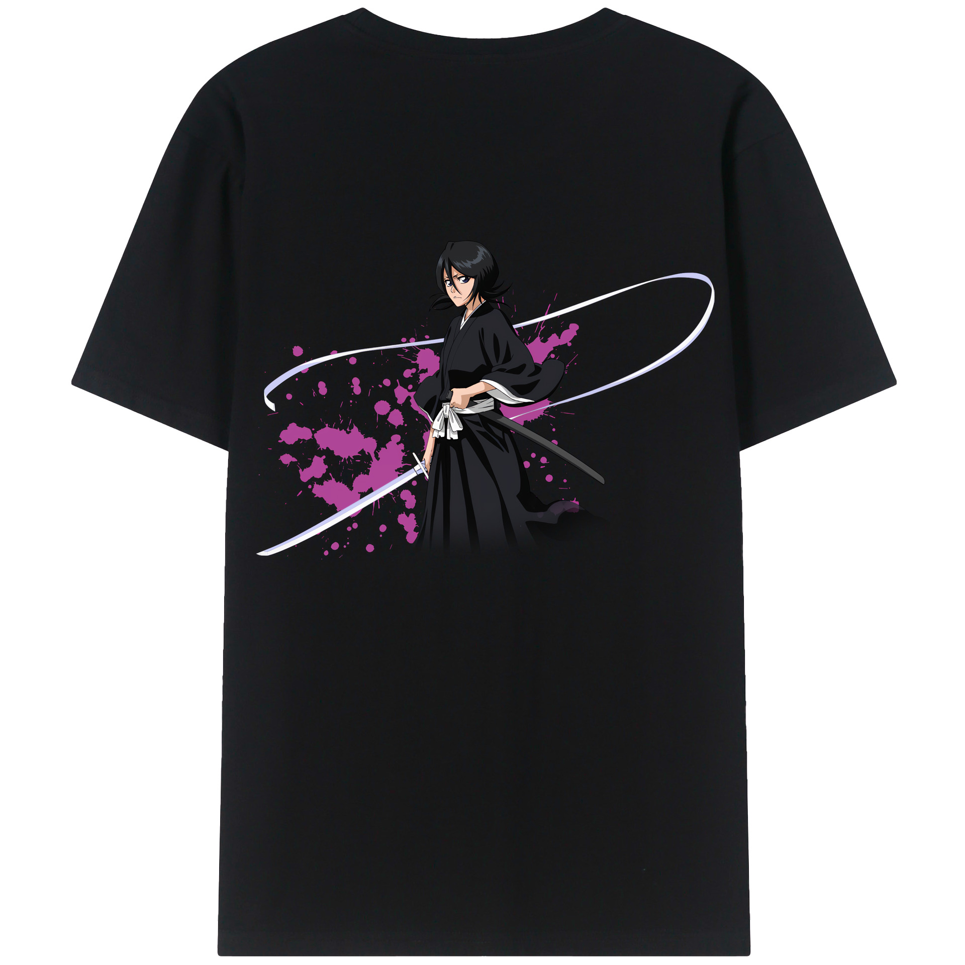 （画像用） ブリーチ 朽木ルキア BLEACH Kuchiki Rukia 綿100％ メンズ半袖Tシャツ（バックプリント） 通気性