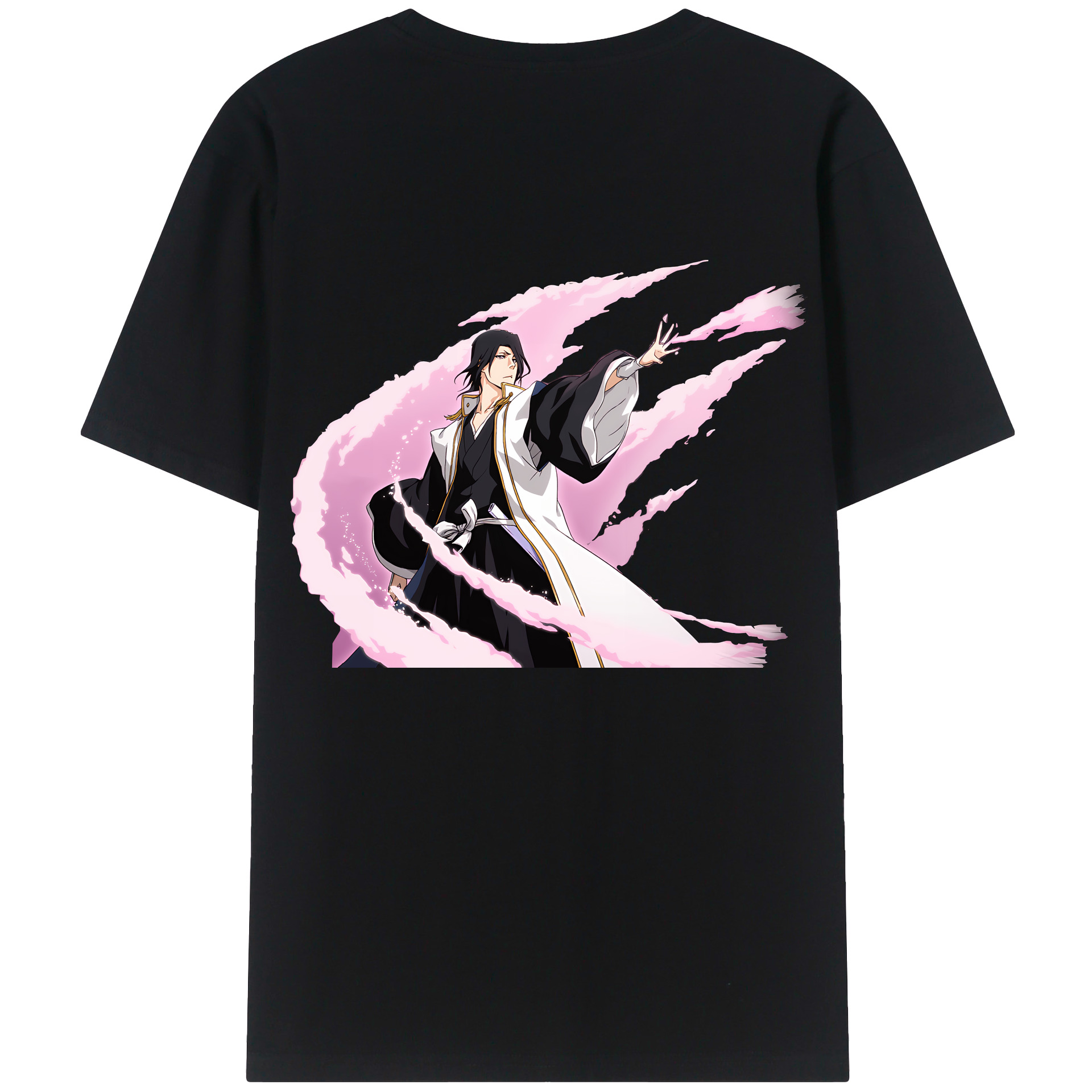 （画像用） ブリーチ くちき びゃくや BLEACH Kuchiki Byakuya 綿100％ メンズ半袖Tシャツ（バックプリント） 通気性