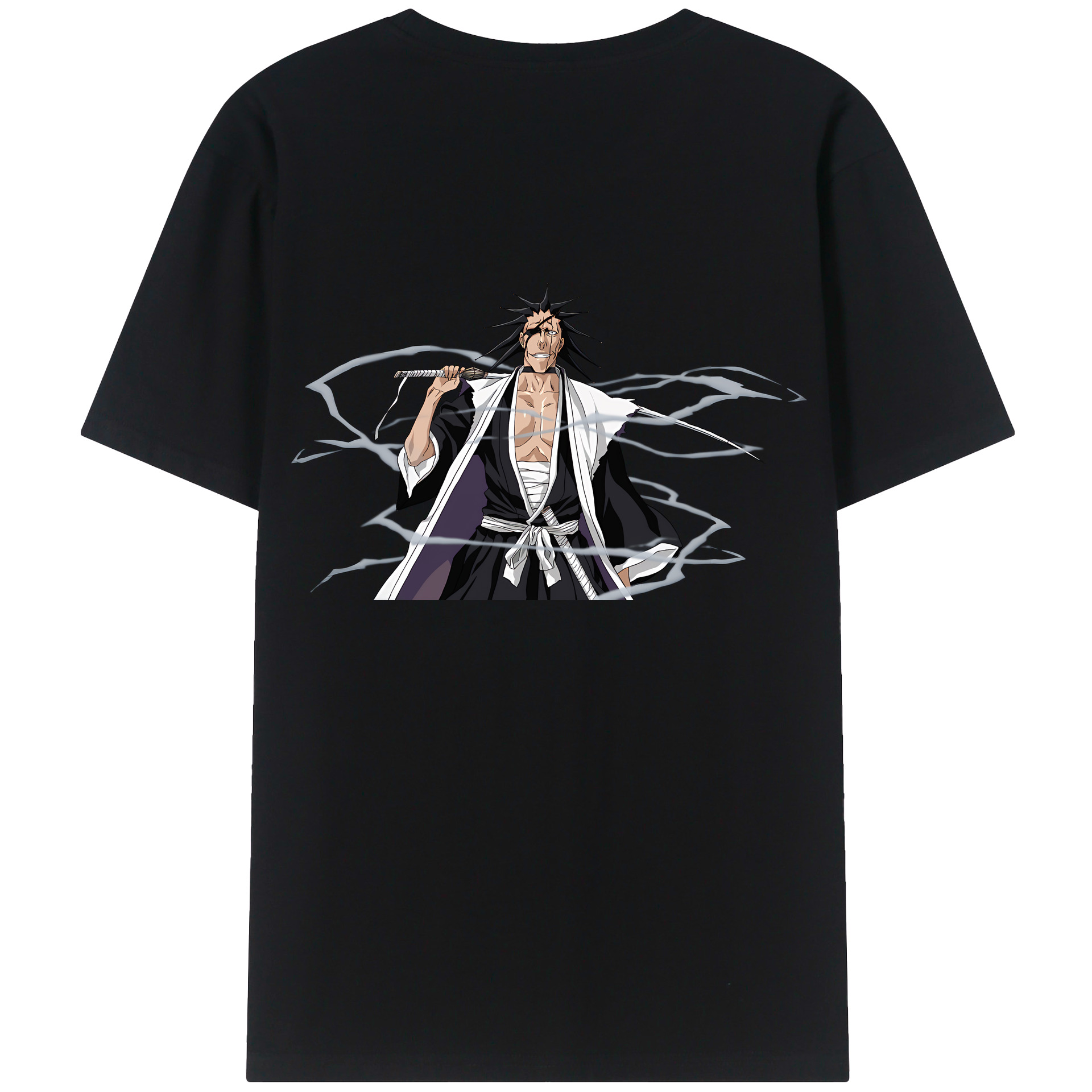 （画像用） ブリーチ ざらき けんぱち BLEACH Zaraki Kenpachi 綿100％ メンズ半袖Tシャツ（バックプリント） 通気性
