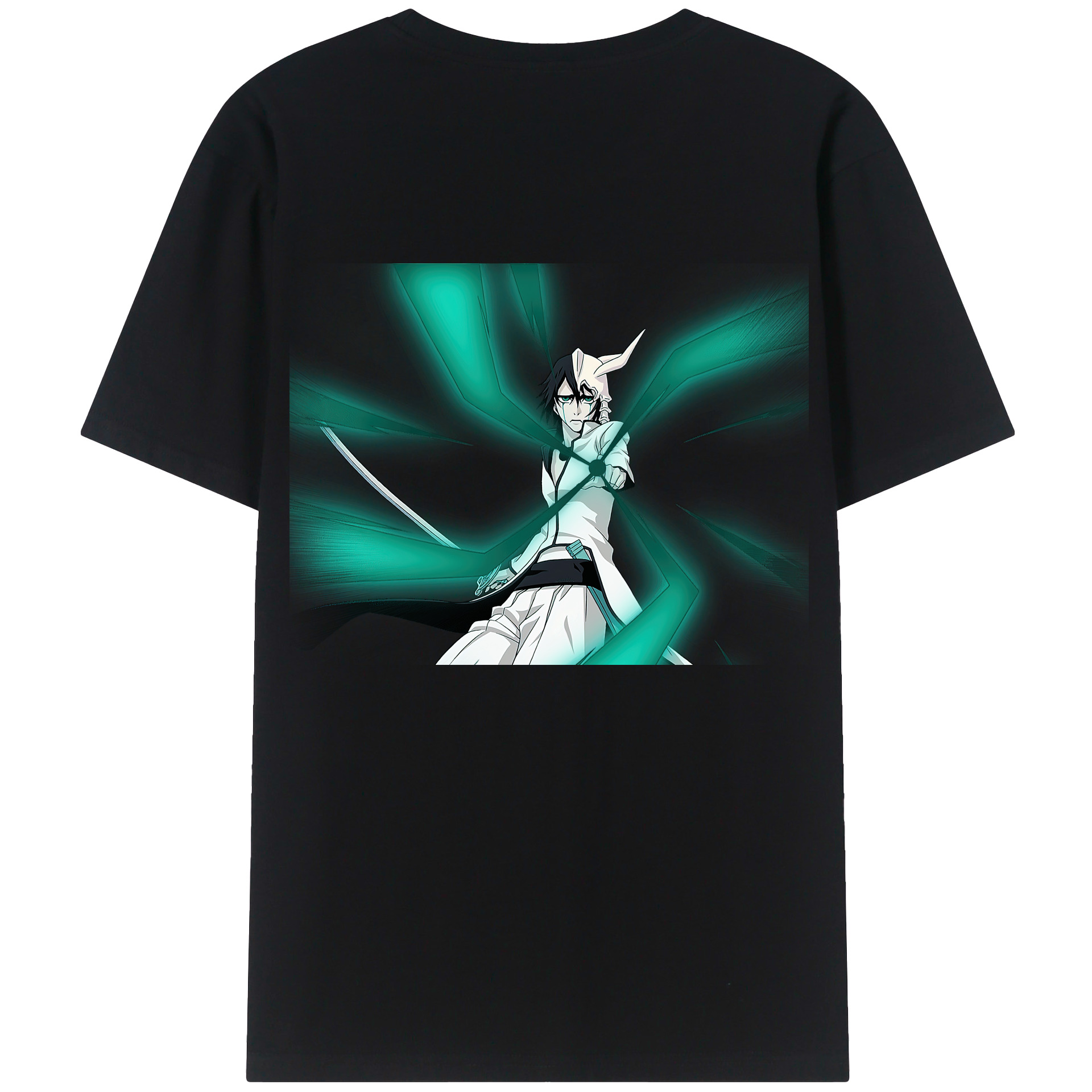 （画像用） ブリーチ ウルキオラ·シファー BLEACH Ulquiorra cifer 綿100％ メンズ半袖Tシャツ（バックプリント） 通気性