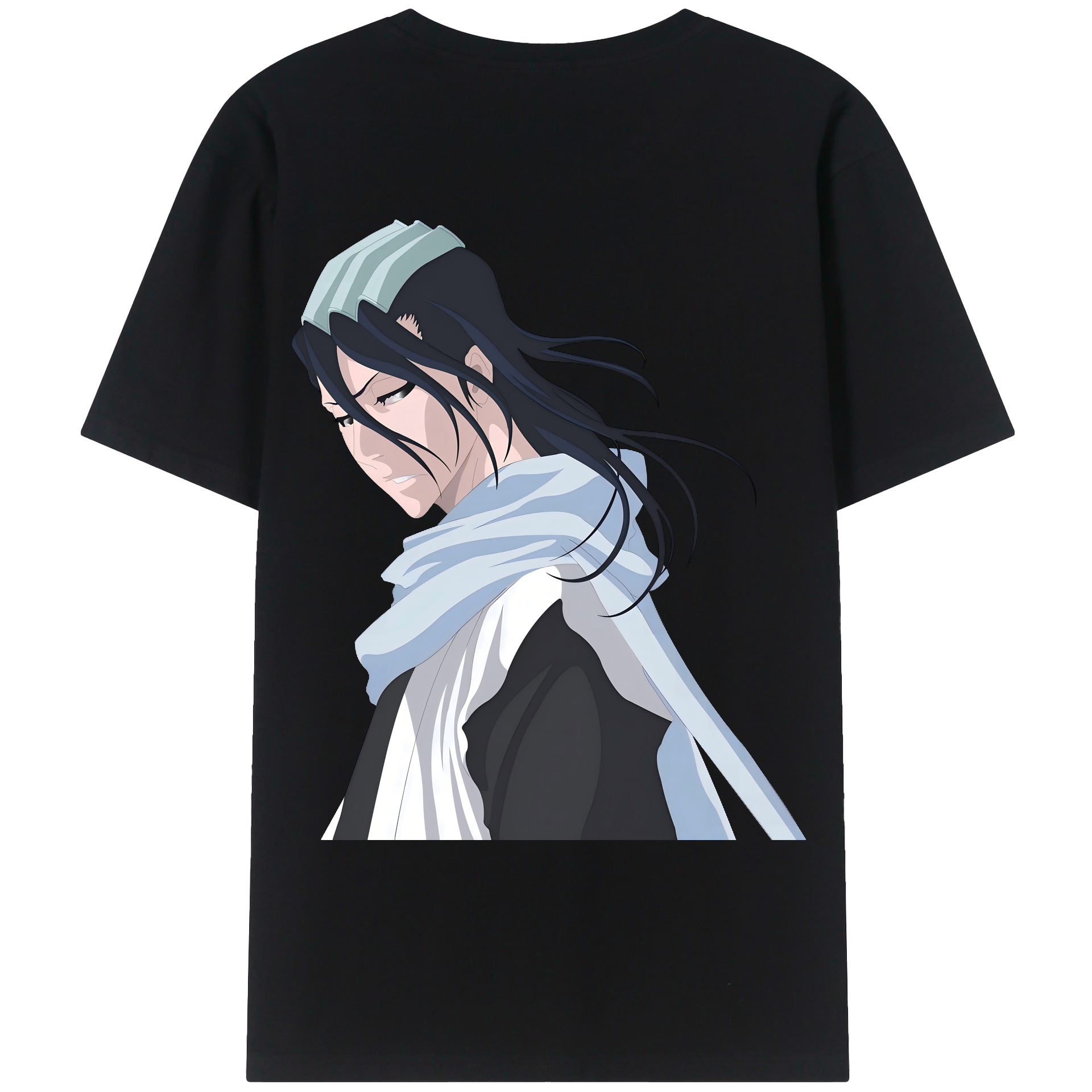（画像用） ブリーチ くちき びゃくや BLEACH Kuchiki Byakuya 綿100％ メンズ半袖Tシャツ（バックプリント） 通気性